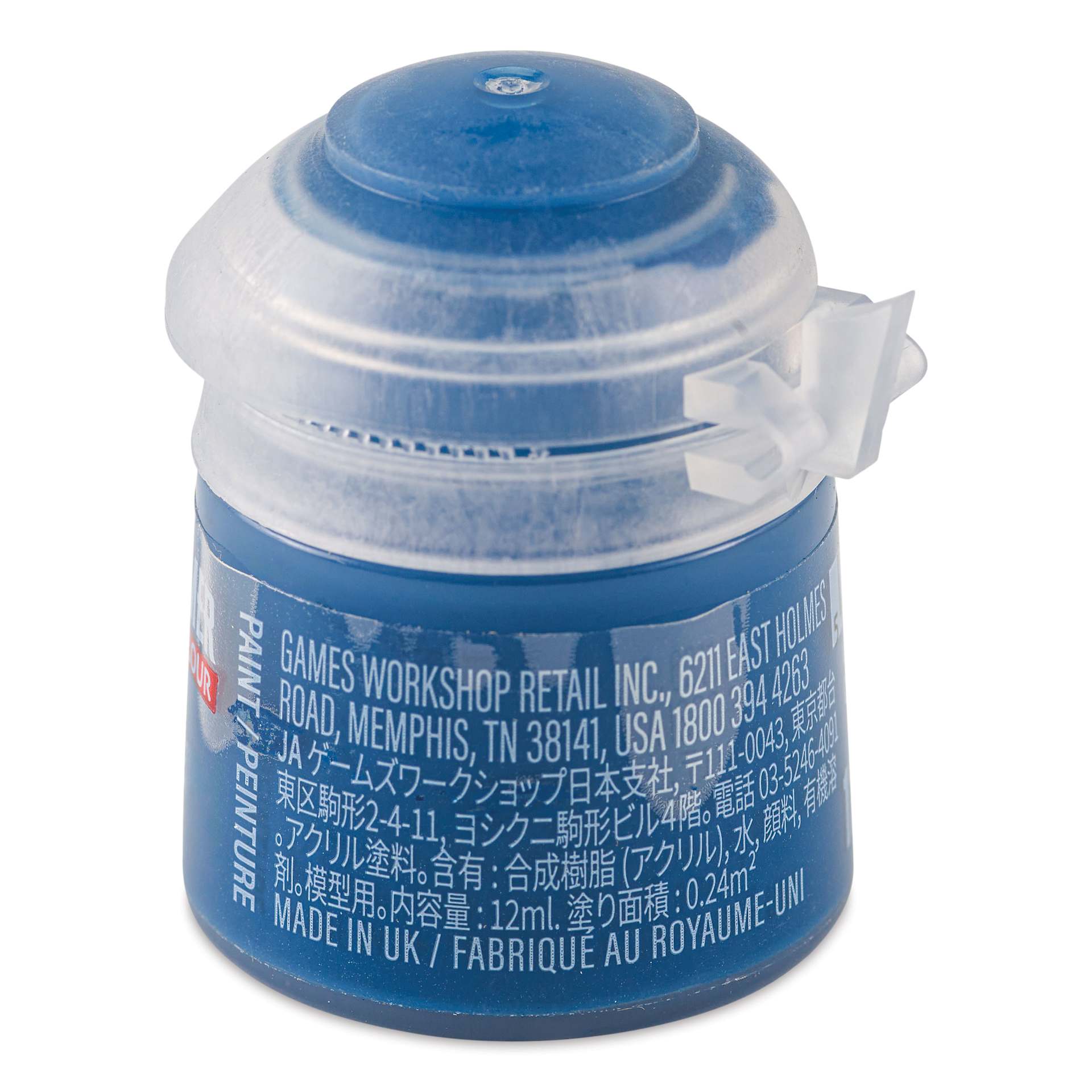 Warhammer Base Acrylic Paint - Kantor Blue, 12 ml jar back