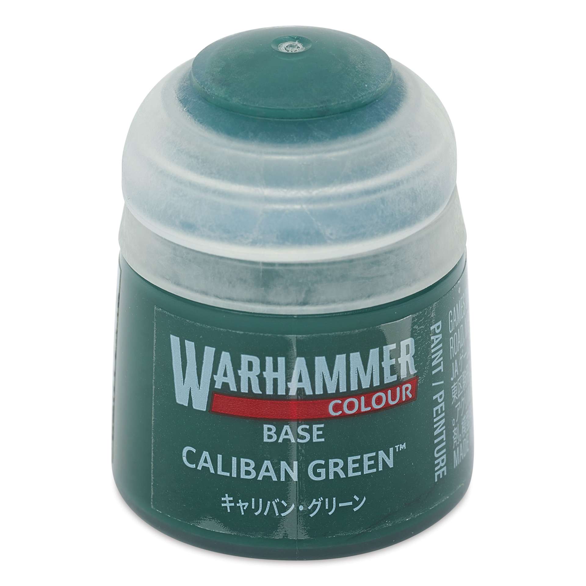 Warhammer Base Acrylic Paint - Caliban Green, 12 ml jar