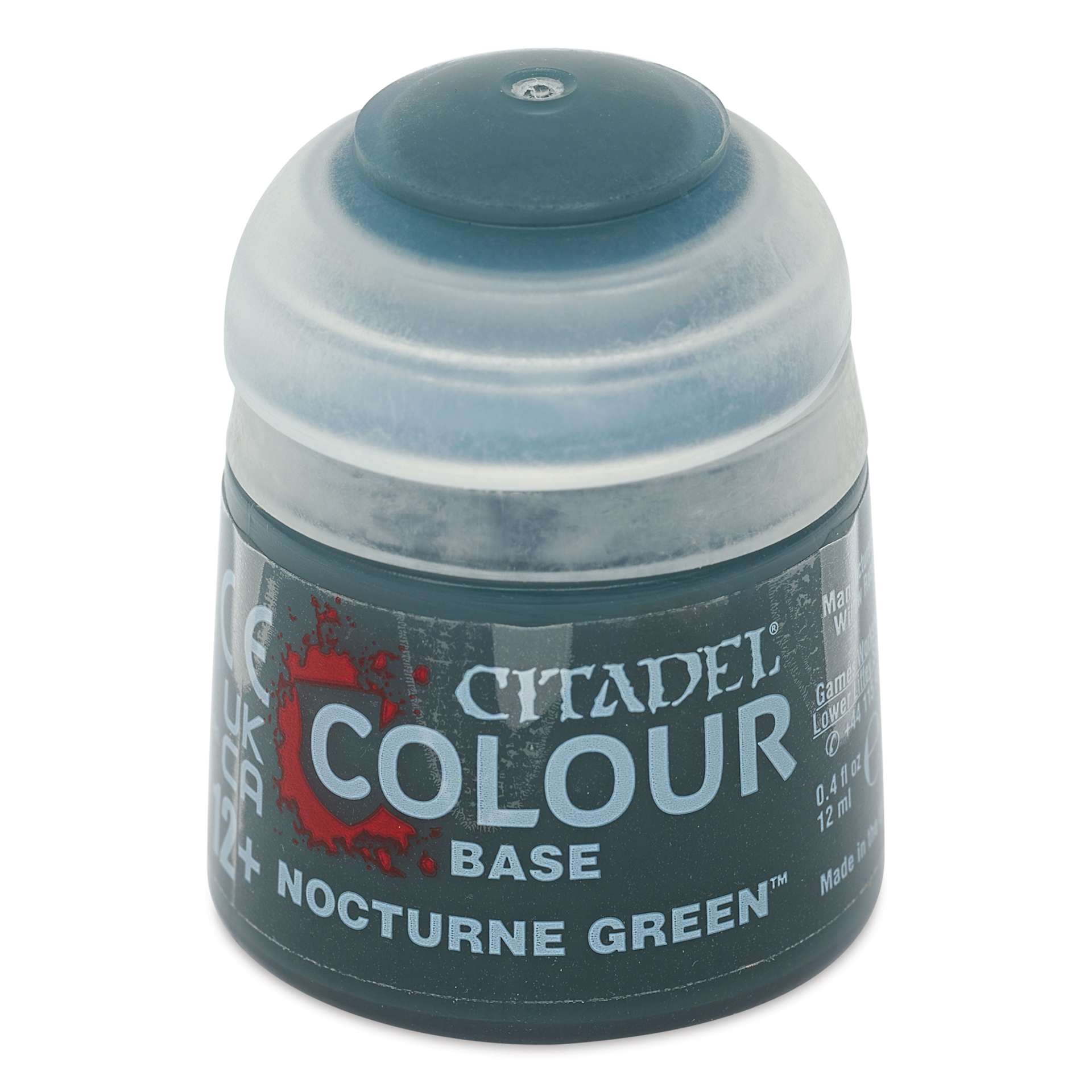 Warhammer Base Acrylic Paint - Nocturne Green, 12 ml jar