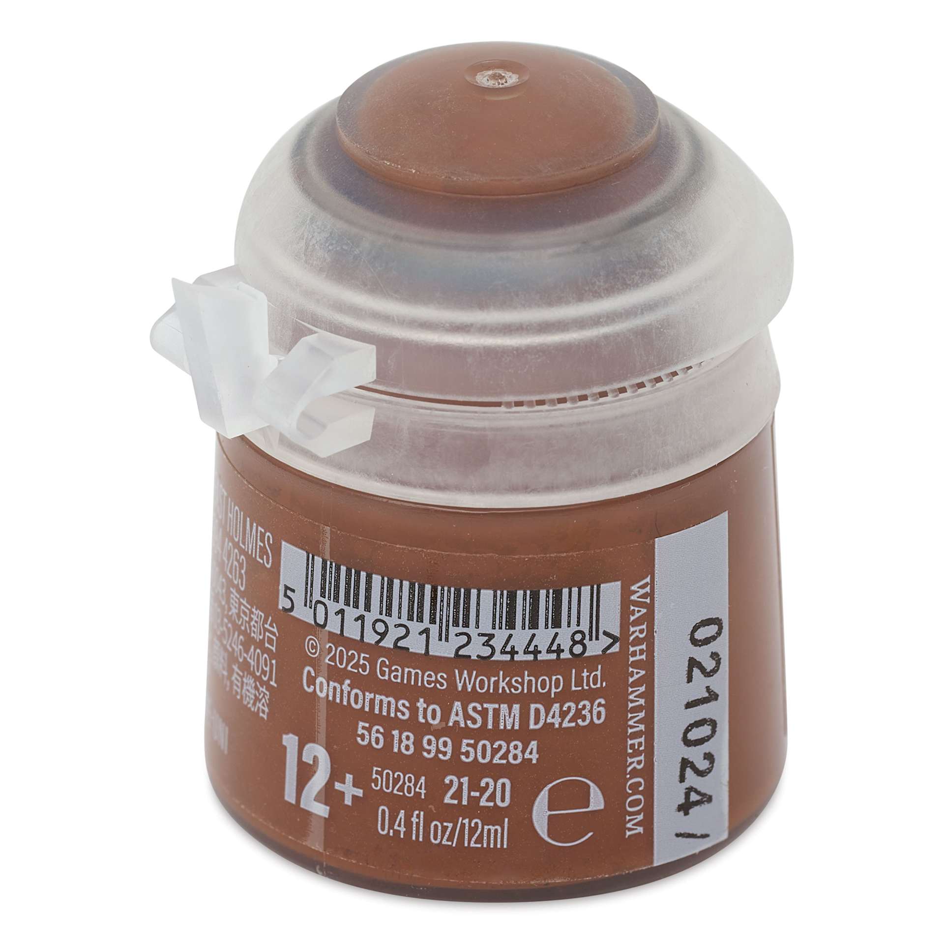Warhammer Base Acrylic Paint - Mournfang Brown, 12 ml jar back