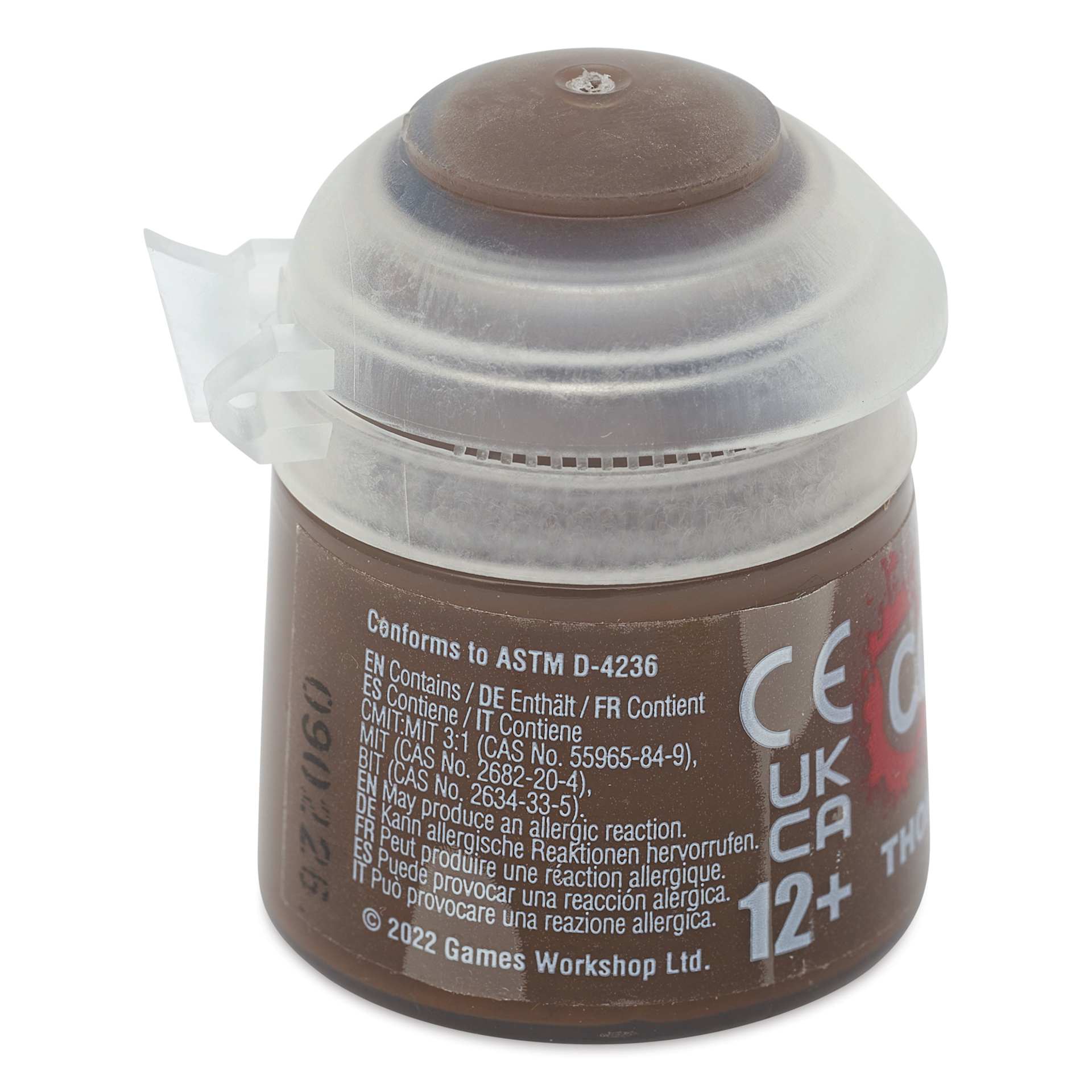 Warhammer Base Acrylic Paint - Thondia Brown, 12 ml jar back
