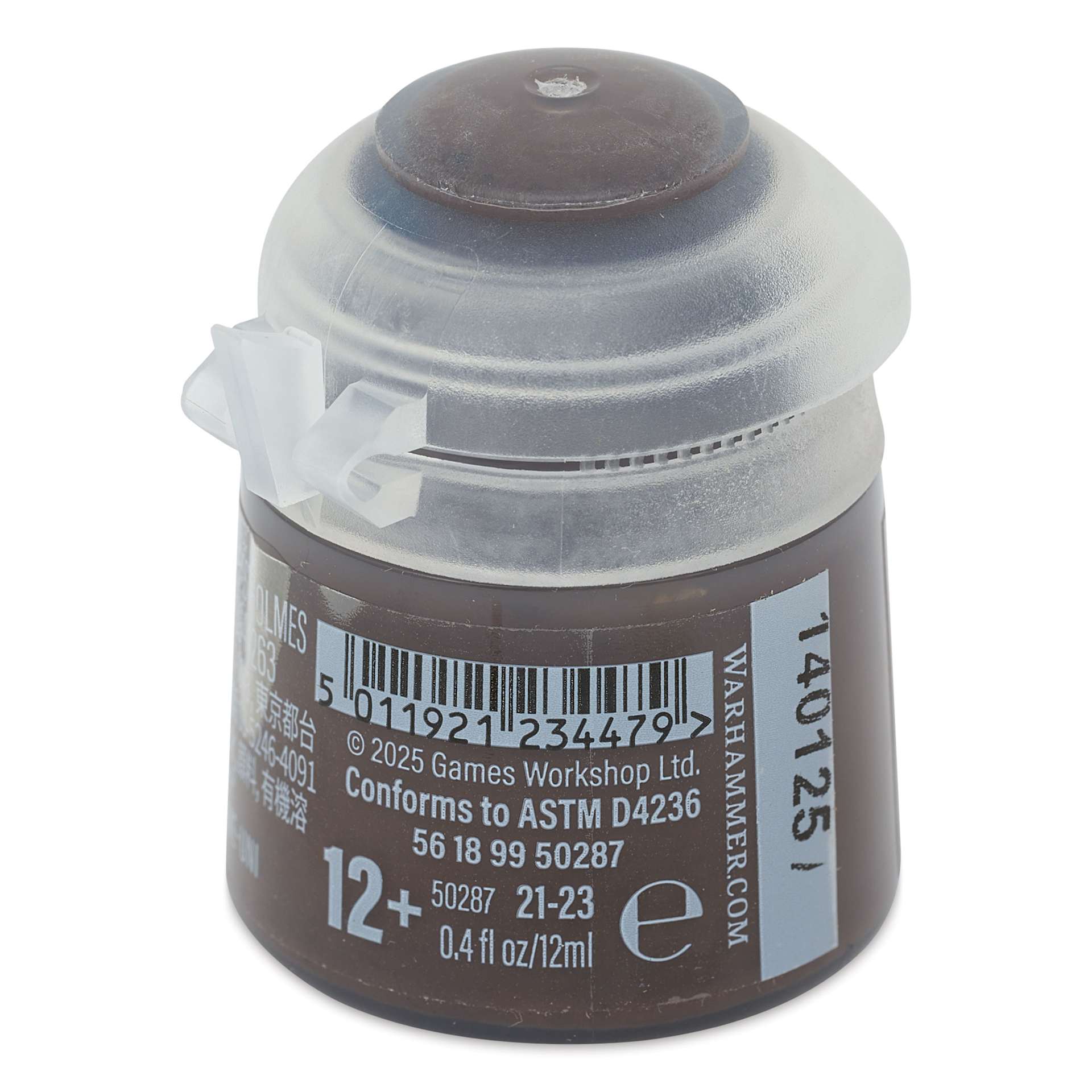 Warhammer Base Acrylic Paint - Dryad Bark, 12 ml jar back