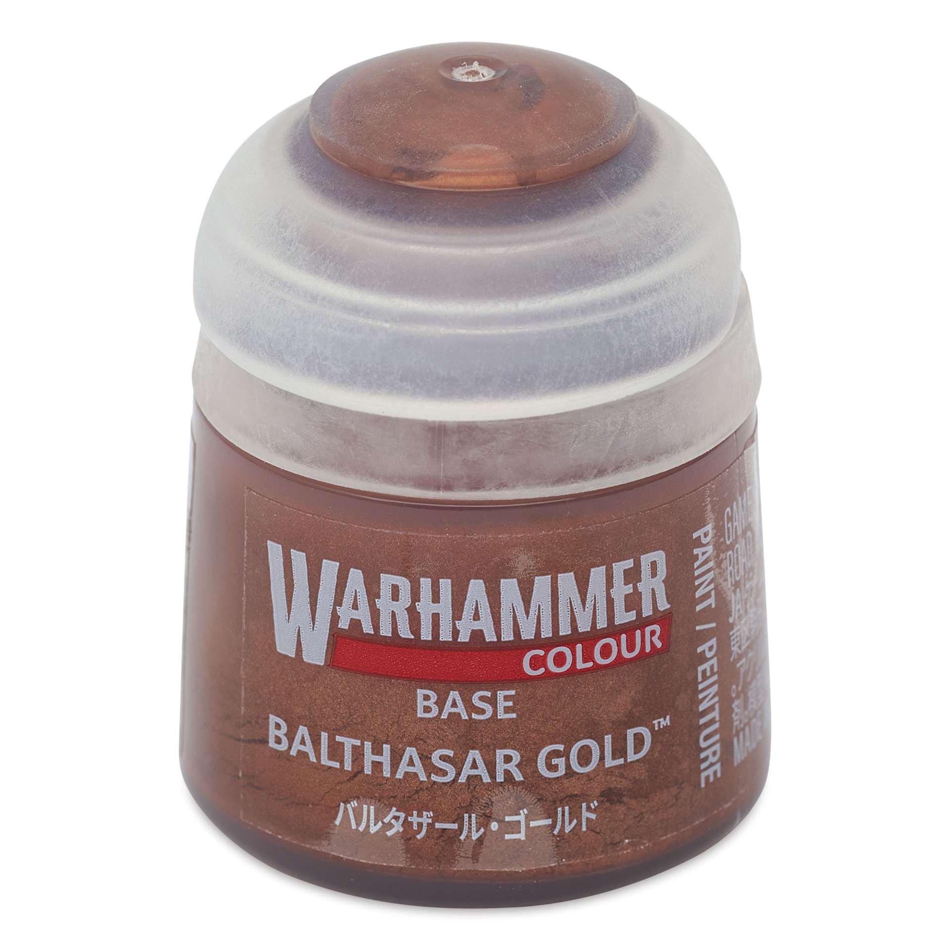Warhammer Base Acrylic Paint - Balthasar Gold, 12 ml jar