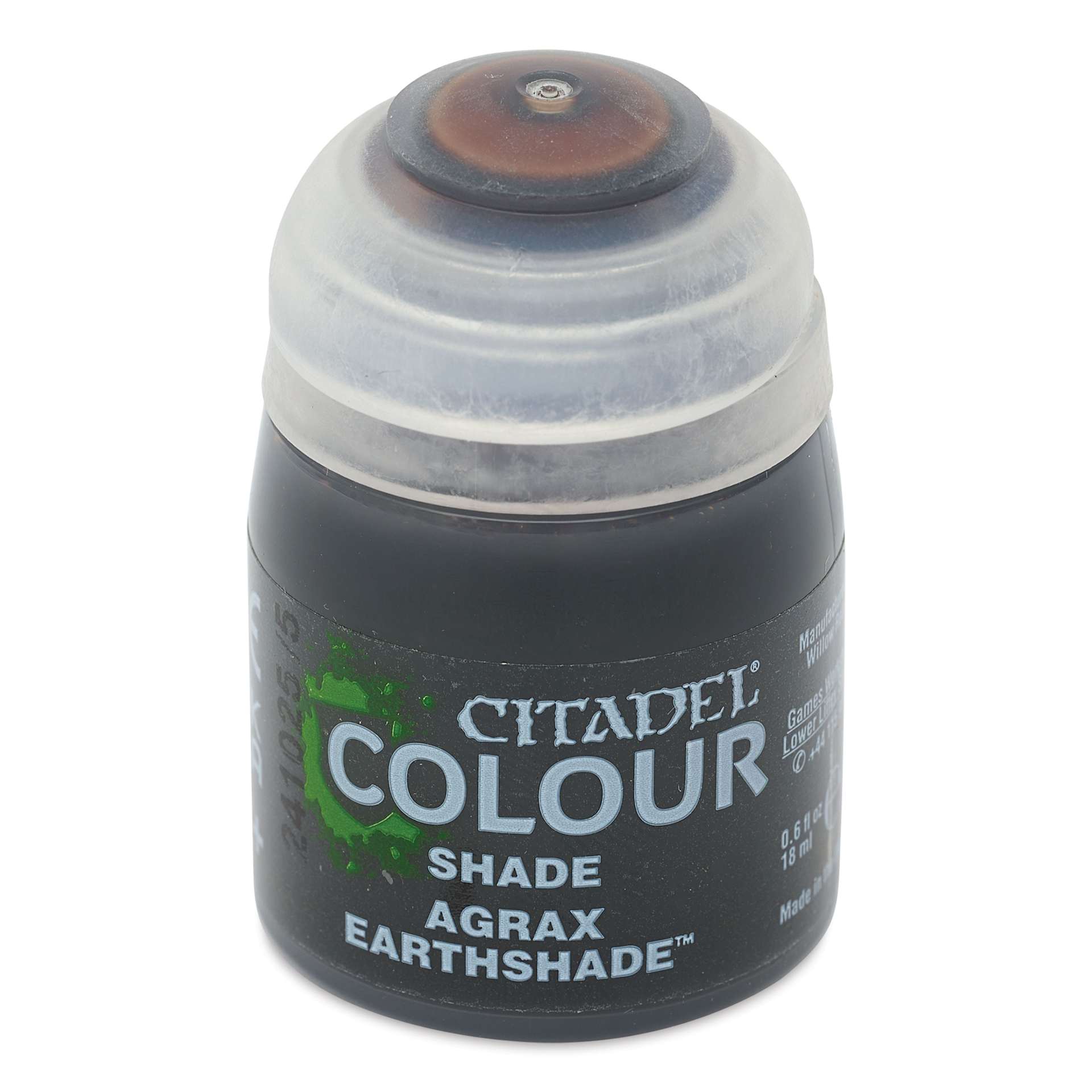 Citadel Shade Acrylic Paint - Agrax Earthshade, 18 ml, front of bottle