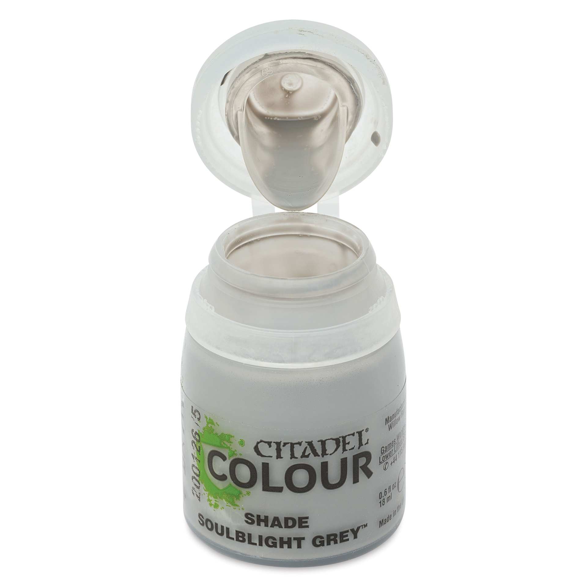 Citadel Shade Acrylic Paint - Soulblight Grey, 18 ml, bottle, open