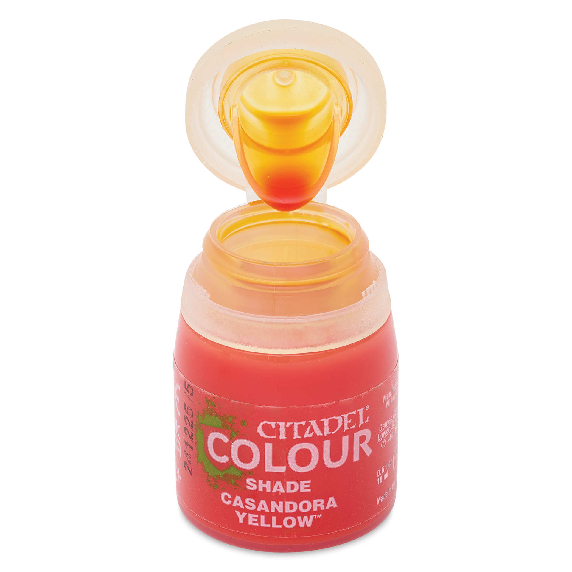 Citadel Shade Acrylic Paint - Casandora Yellow, 18 ml, bottle, open