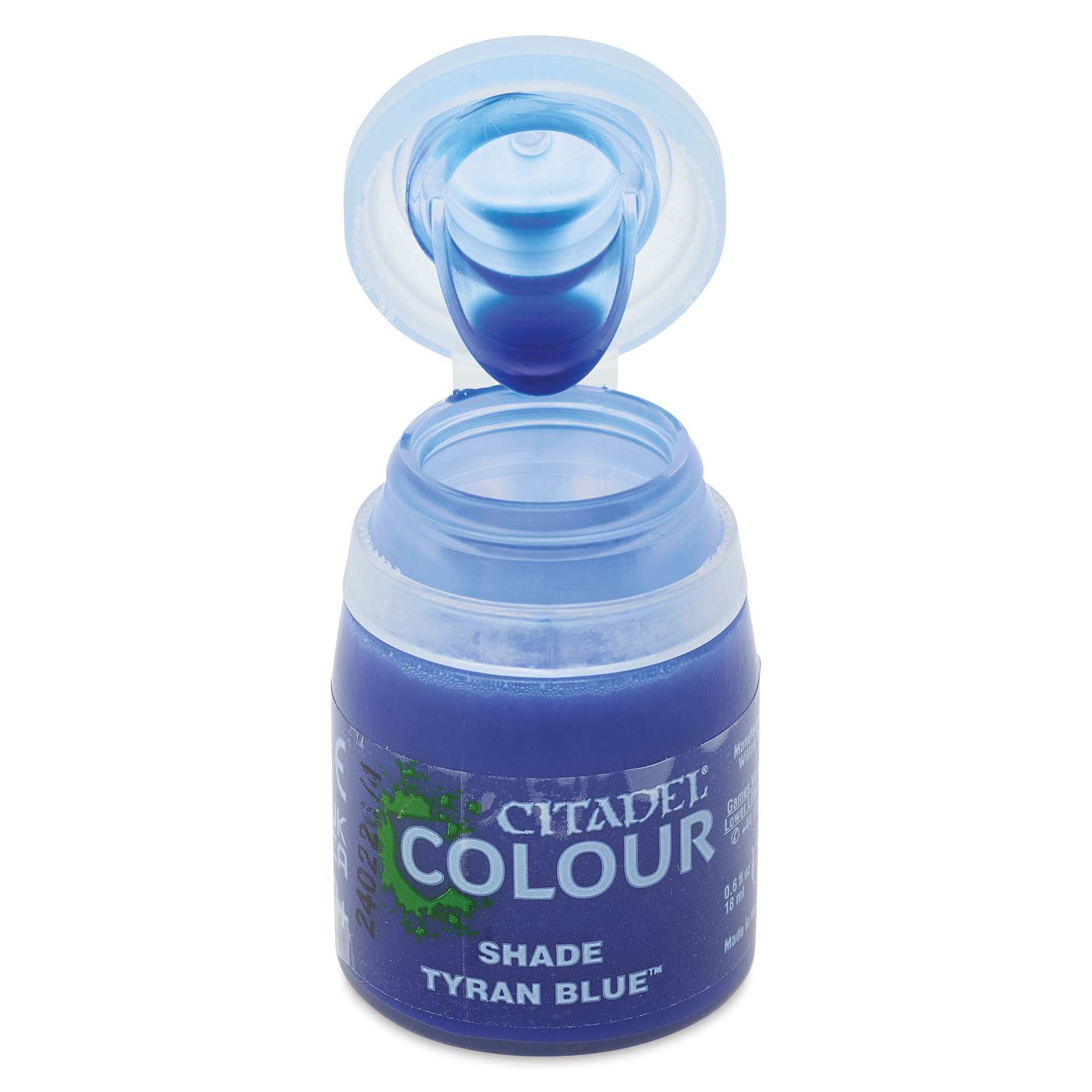 Citadel Shade Acrylic Paint - Tyran Blue, 18 ml, bottle, open