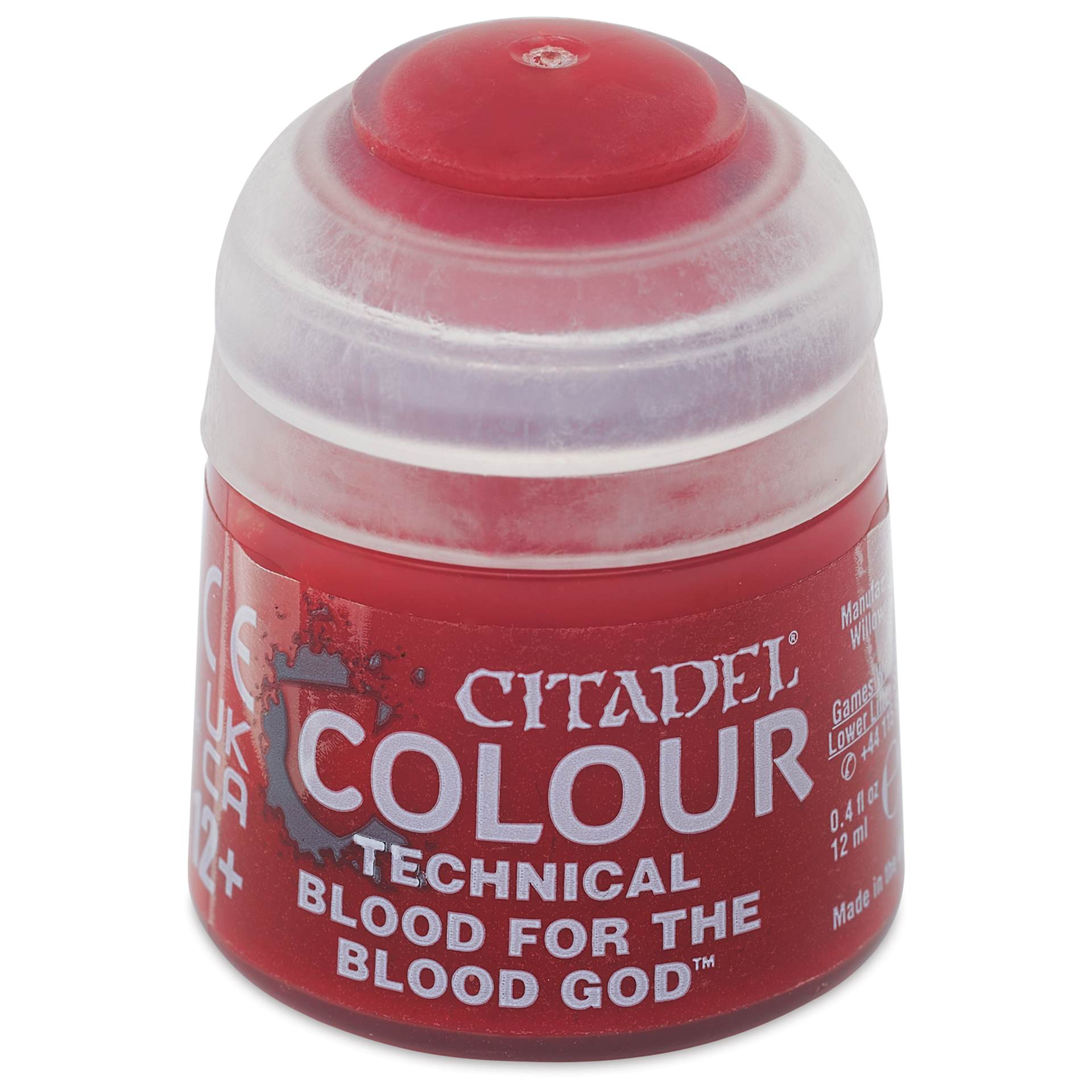 Citadel Technical Acrylic Paint - Blood For The Blood God, 12 ml, front of bottle