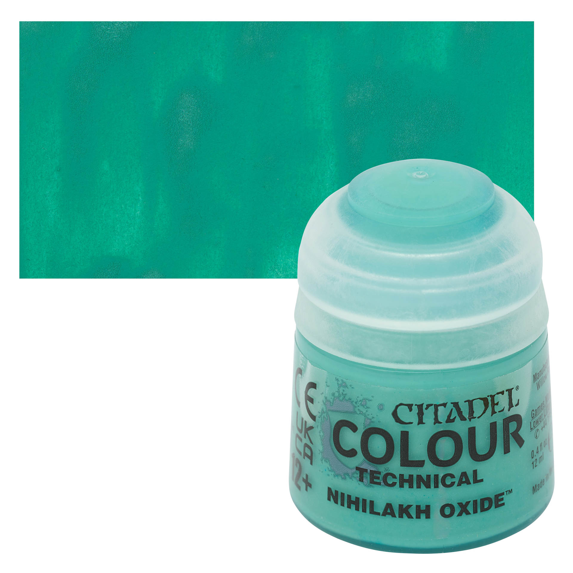 Citadel Technical Acrylic Paint - Nihilakh Oxide, 12 ml bottle and swatch