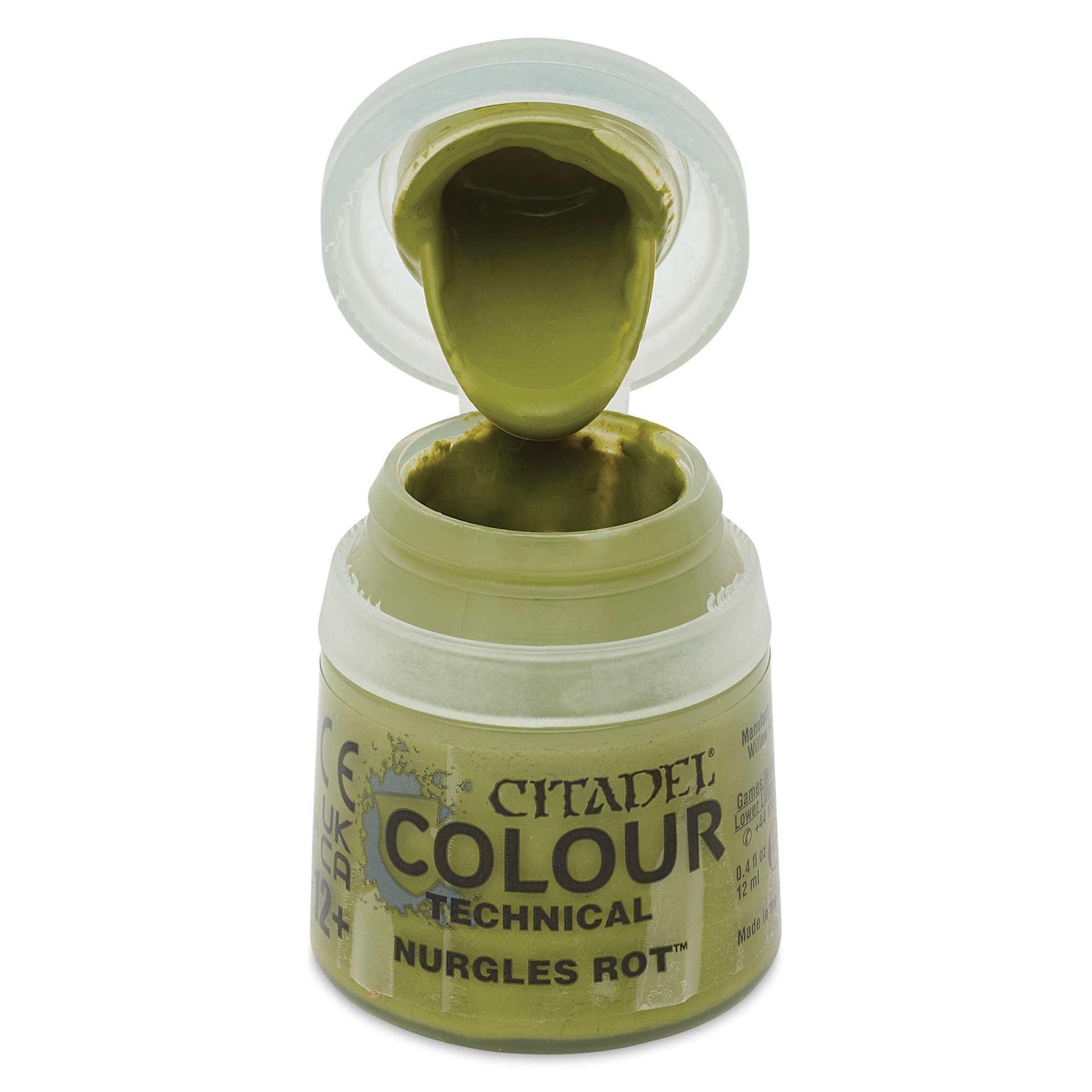 Citadel Technical Acrylic Paint - Nurgle's Rot, 12 ml, open
