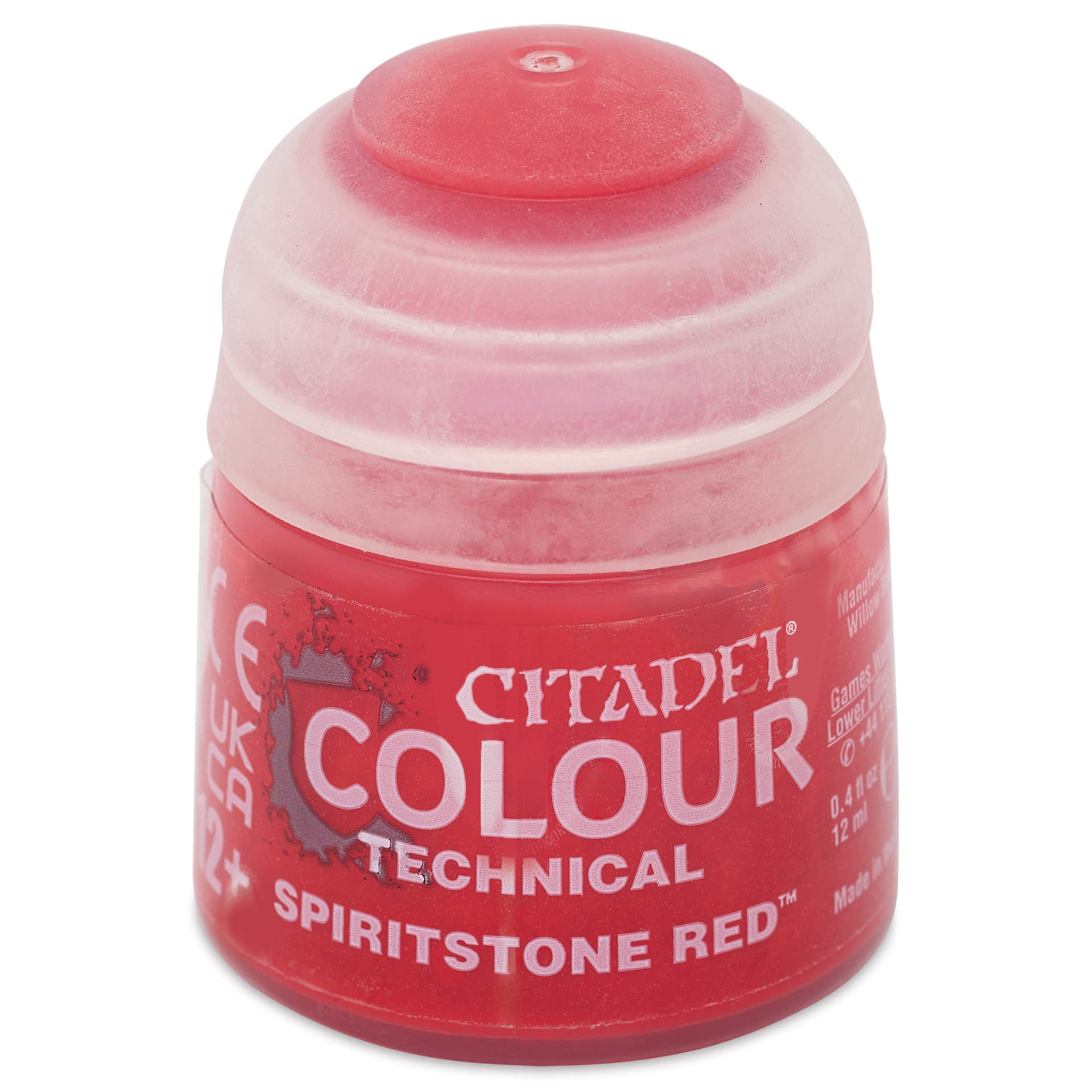 Citadel Technical Acrylic Paint - Spiritstone Red, 12 ml, front of bottle
