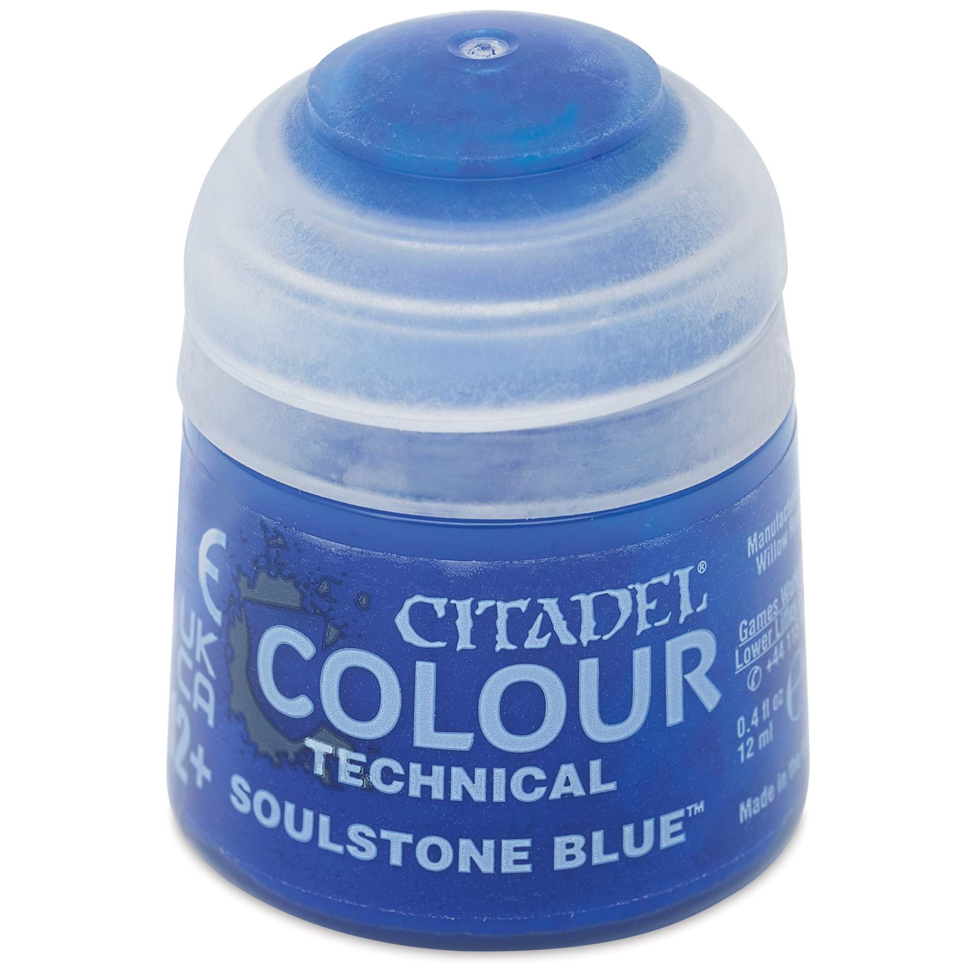 Citadel Technical Acrylic Paint - Soulstone Blue, 12 ml, front of bottle