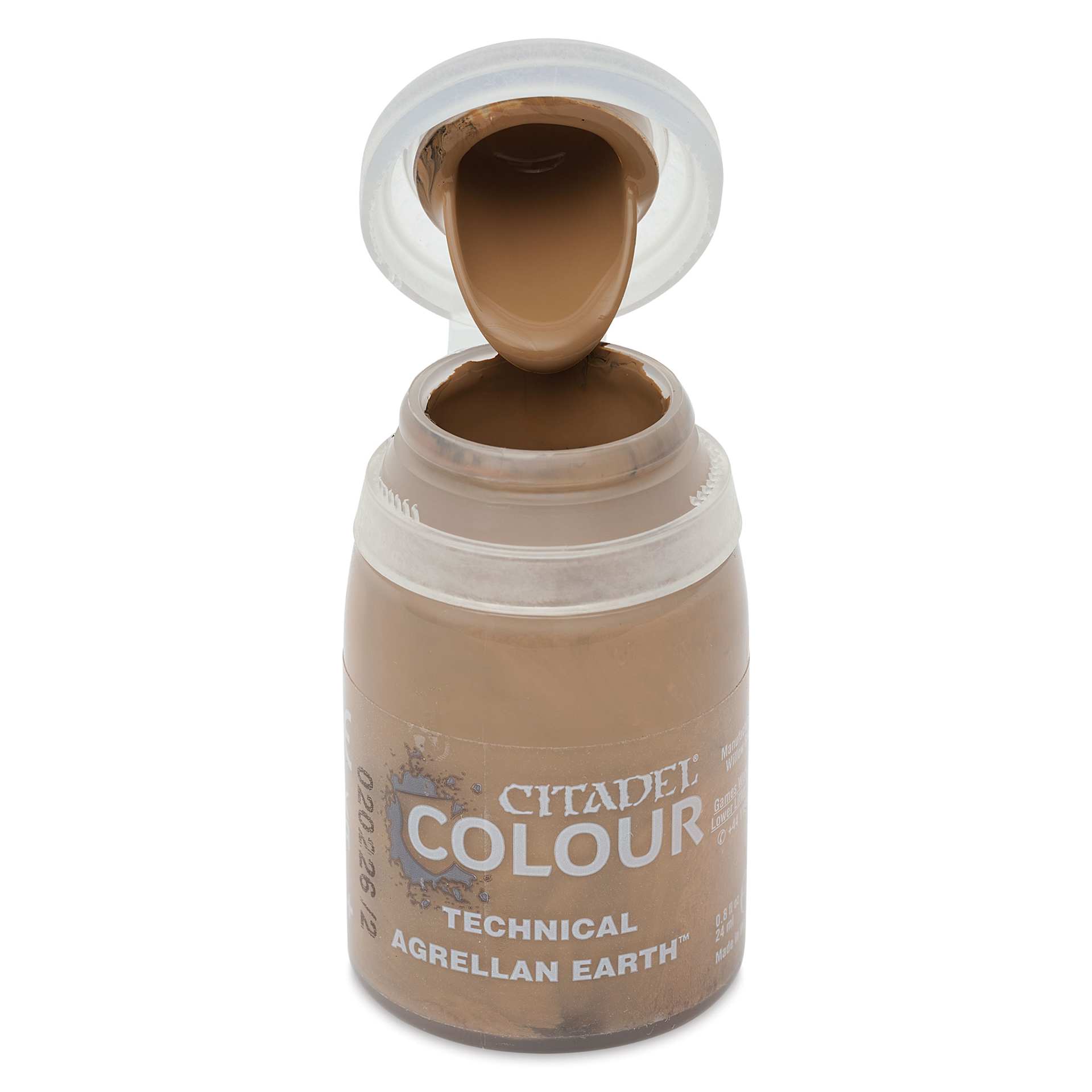 Citadel Technical Acrylic Paint - Agrellan Earth, 24 ml, open bottle