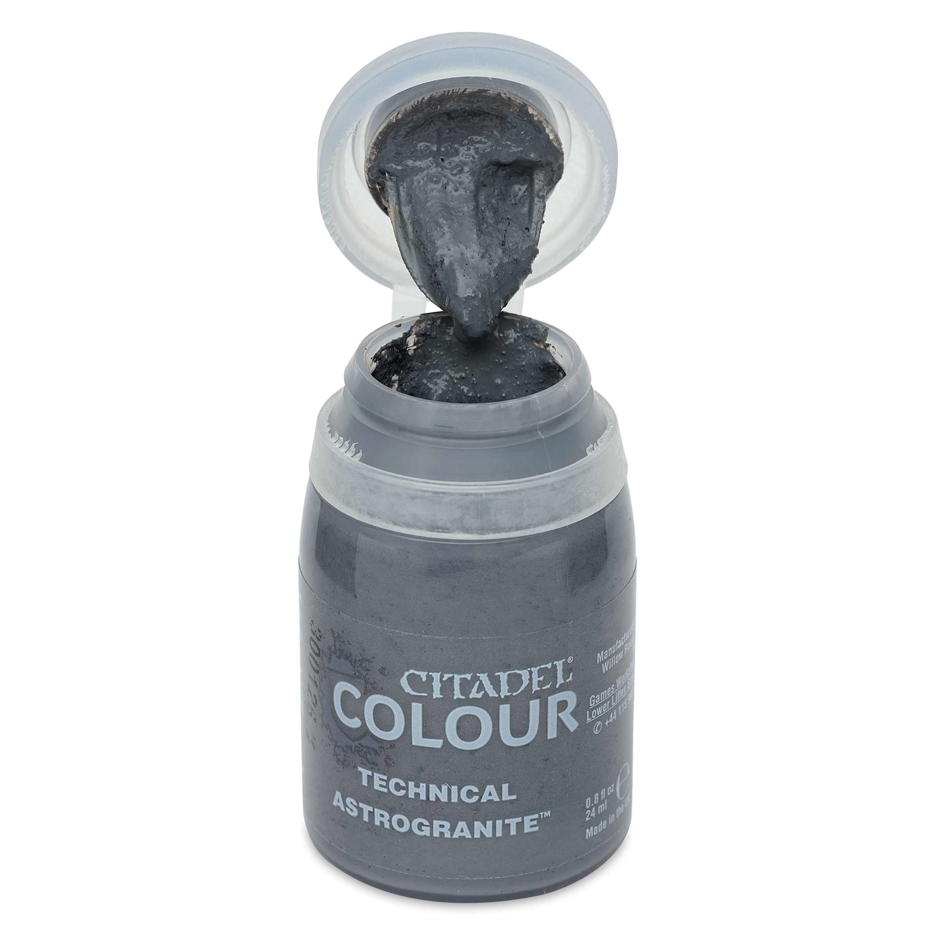Citadel Technical Acrylic Paint - Astrogranite, 24 ml, open bottle