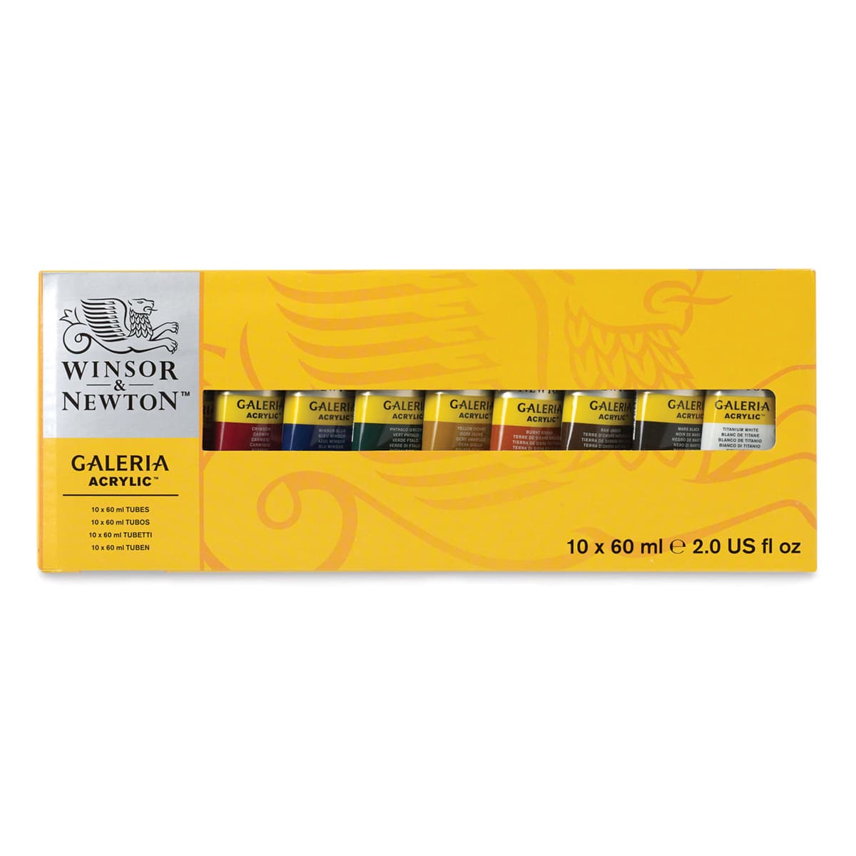 Winsor & Newton Galeria Flow Acrylics - Set of 10 Colors, 60 ml, Tubes (In packaging)