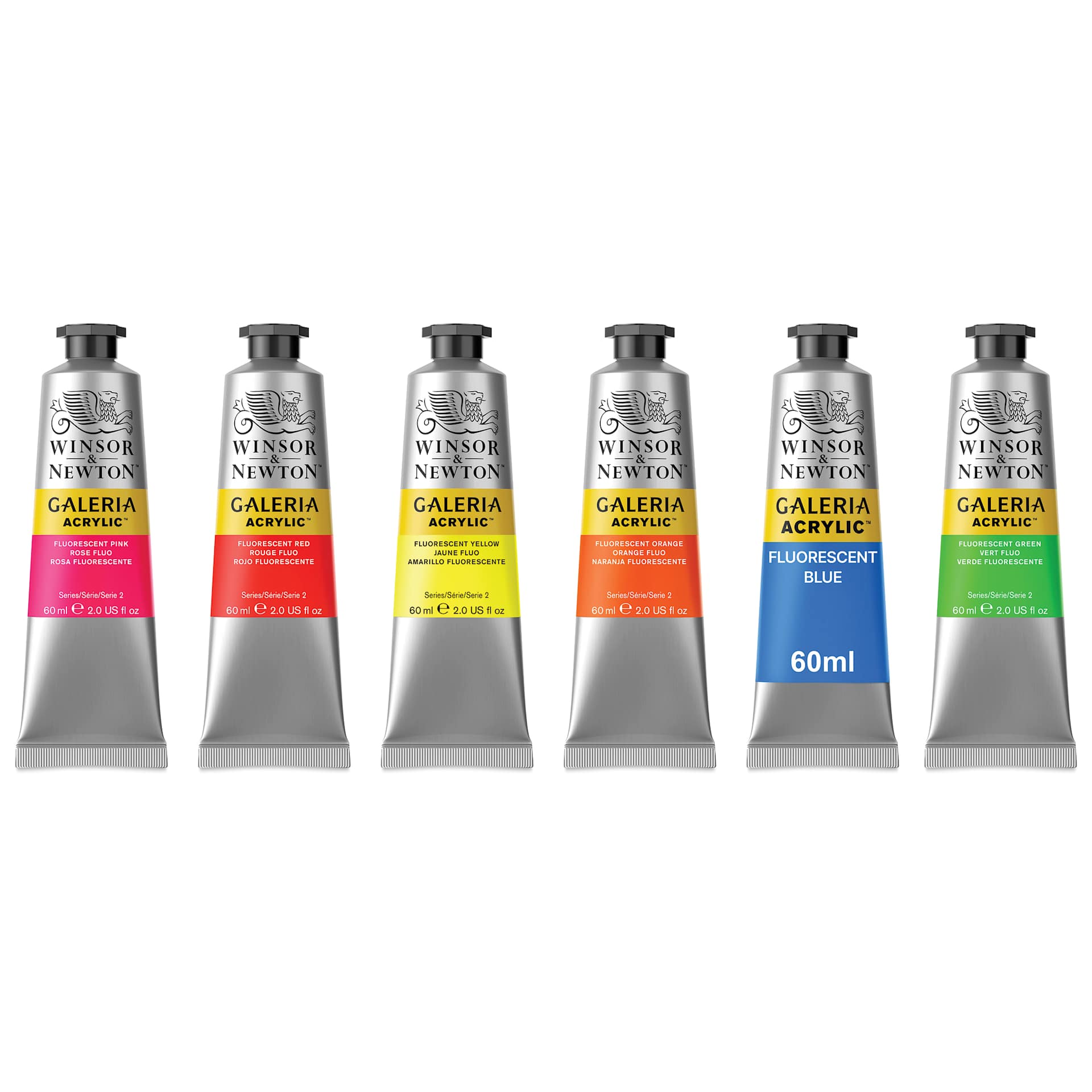 Winsor & Newton Galeria Acrylics - Set of 6, Fluorescent Colors, 20 ml