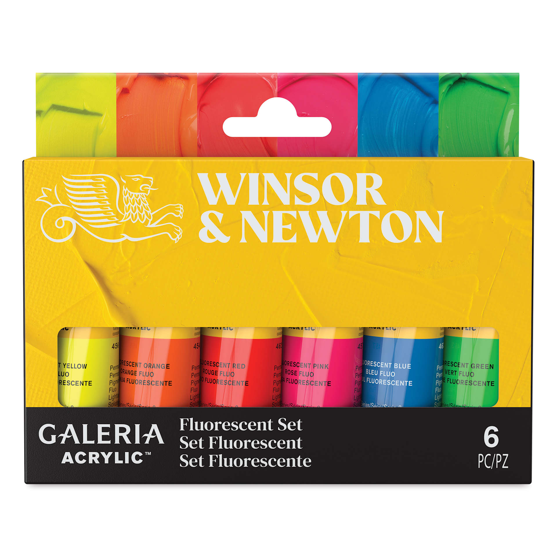 Winsor & Newton Galeria Acrylics - Set of 6, Fluorescent Colors, 20 ml front of package