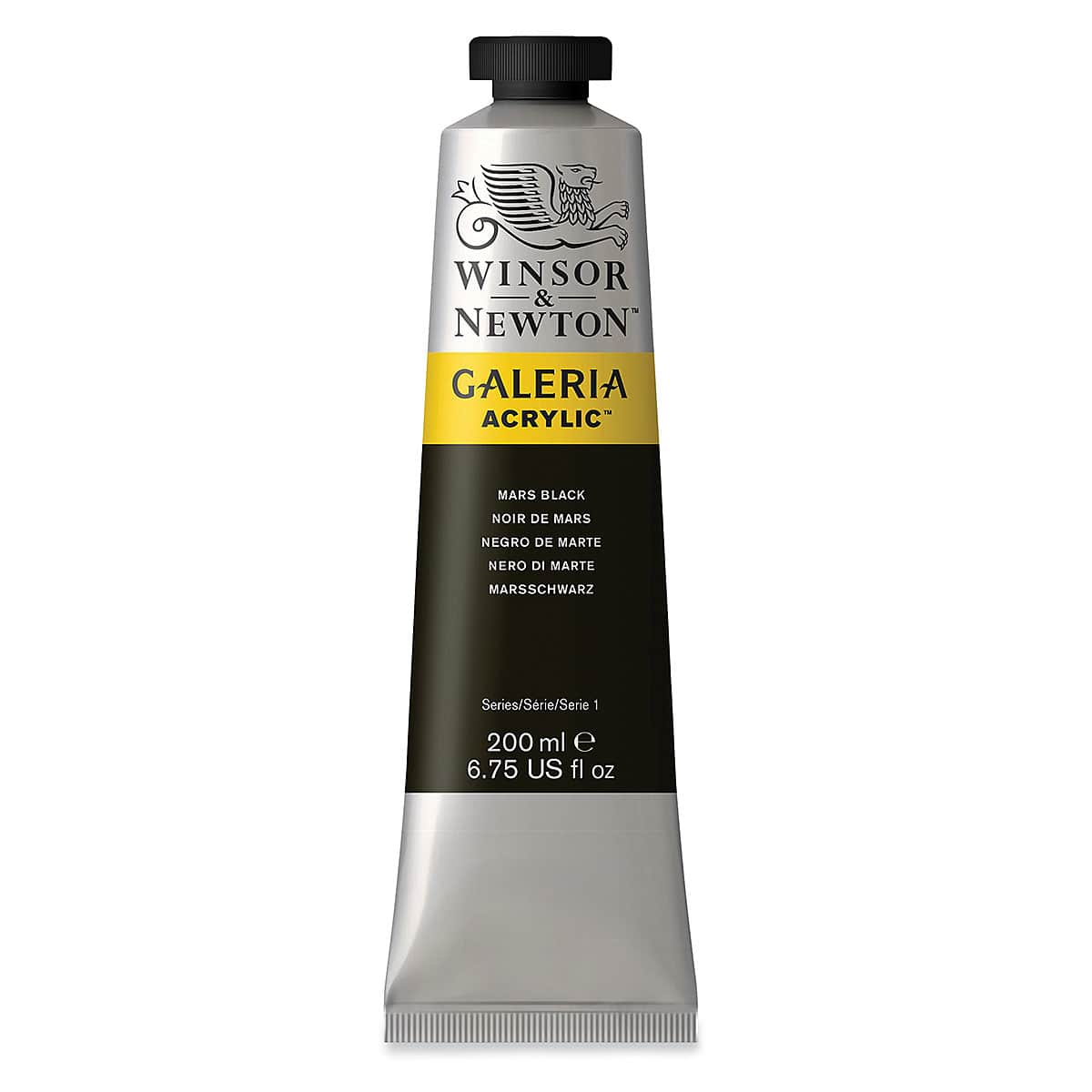 Winsor & Newton Galeria Flow Acrylics - Mars Black, 200 ml tube