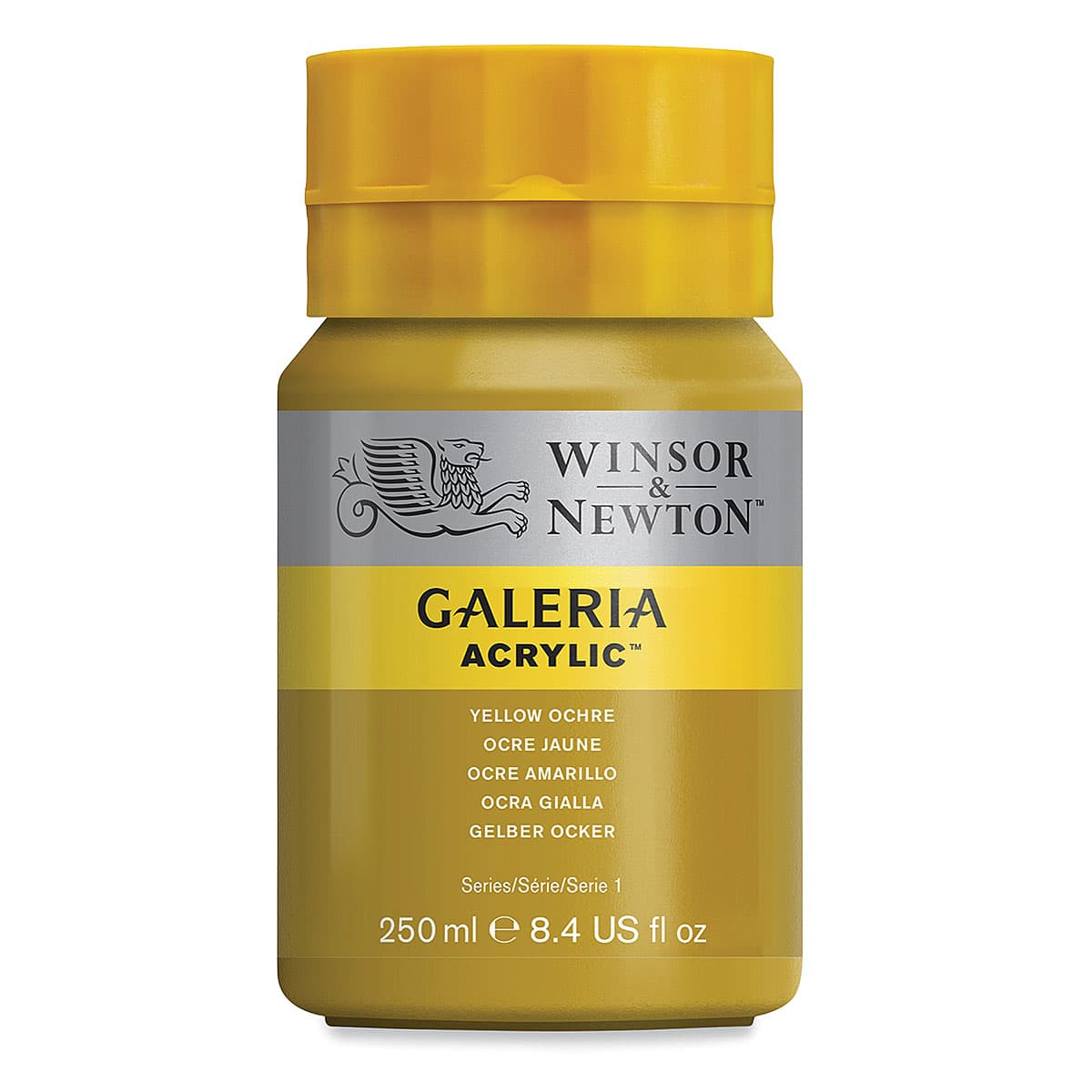 Winsor & Newton Galeria Flow Acrylics - Yellow Ochre, 250 ml tube