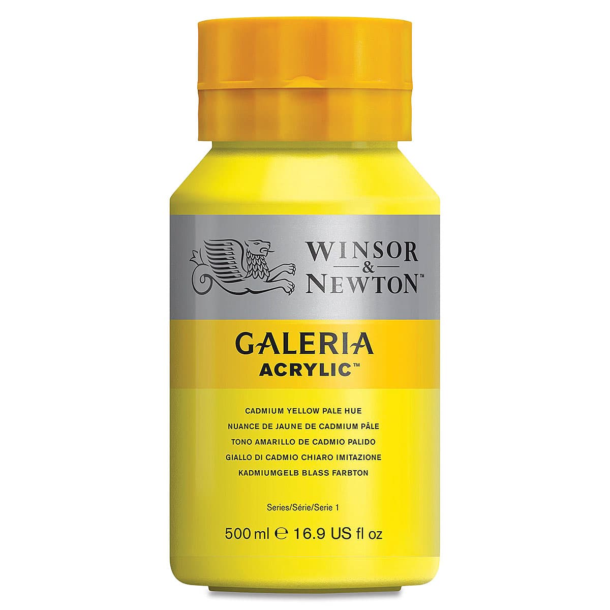 Winsor & Newton Galeria Flow Acrylics - Cadmium Yellow Pale, 500 ml tube