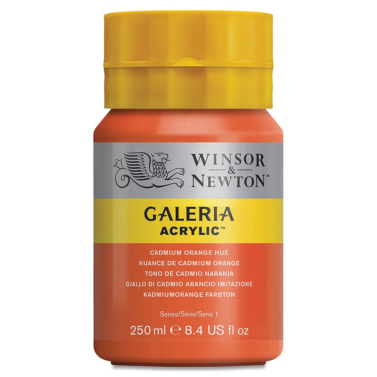 Winsor & Newton Galeria Flow Acrylics - Cadmium Orange Hue, 250 ml tube
