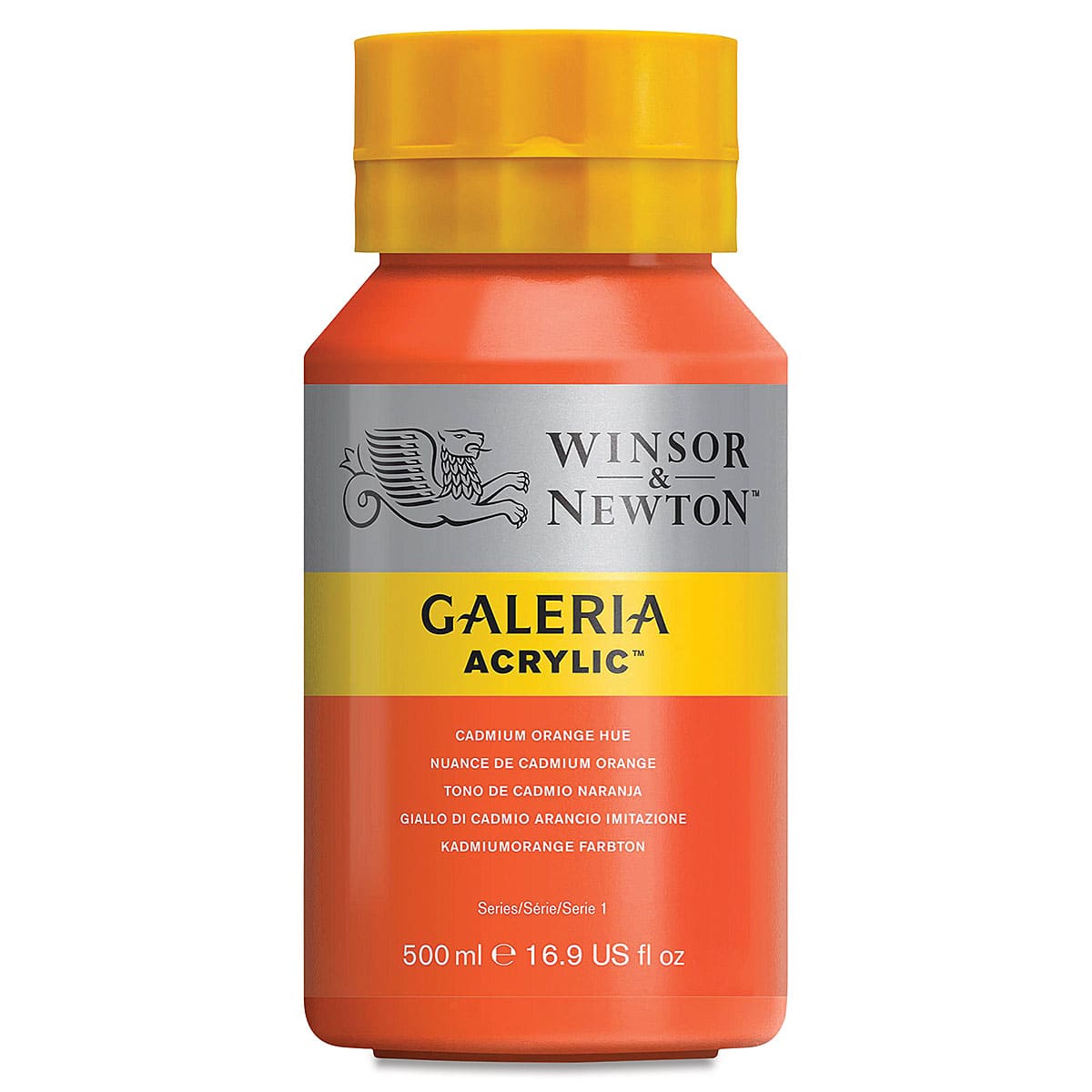 Winsor & Newton Galeria Flow Acrylics - Cadmium Orange Hue, 500 ml tube