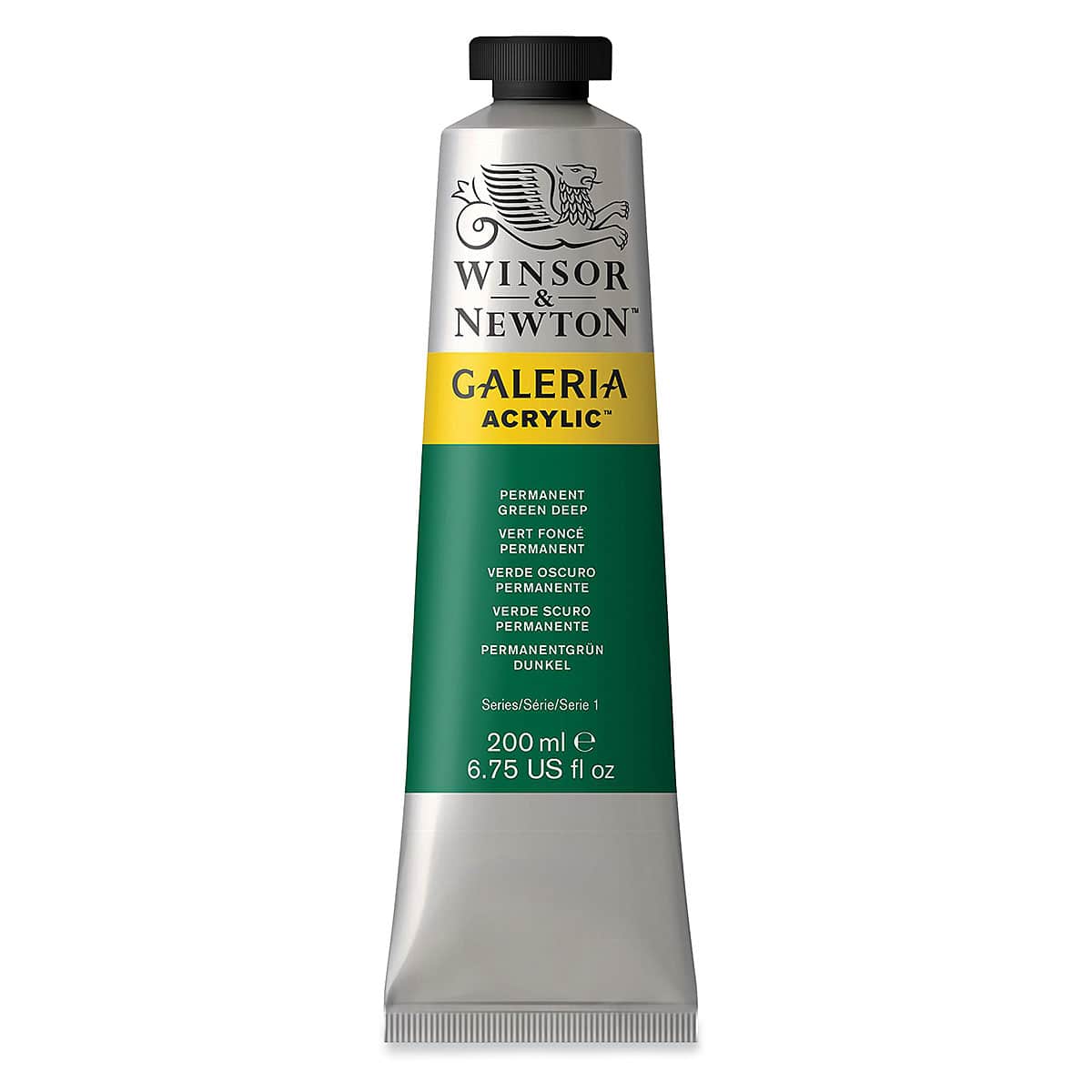 Winsor & Newton Galeria Flow Acrylics - Permanent Green Deep, 200 ml tube