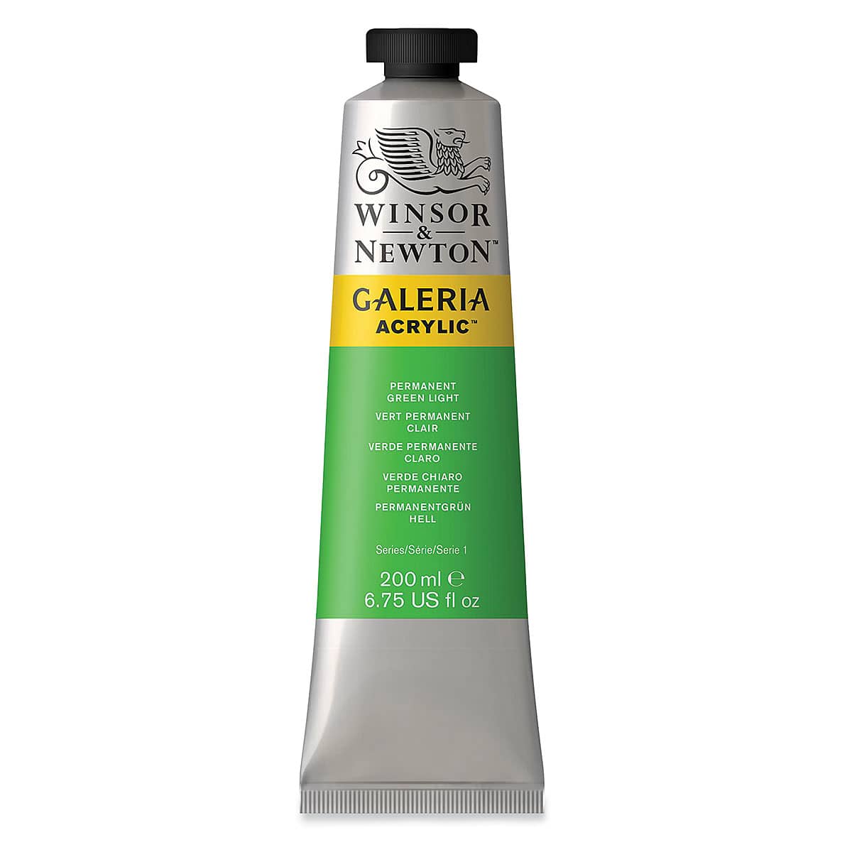 Winsor & Newton Galeria Flow Acrylics - Permanent Green Light, 200 ml tube