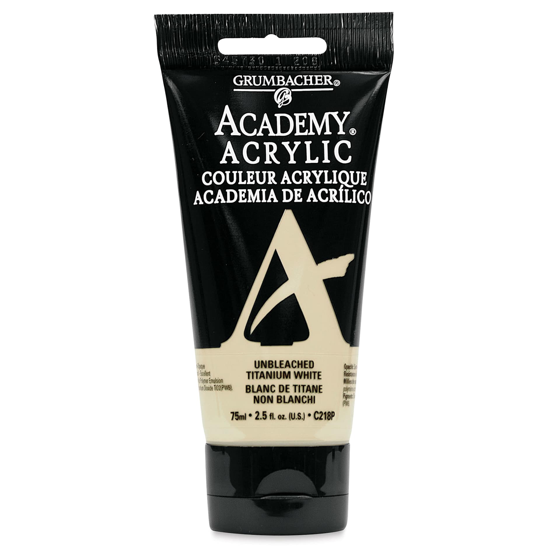 Grumbacher Academy Acrylic - Unbleached Titanium White, 75 ml tube