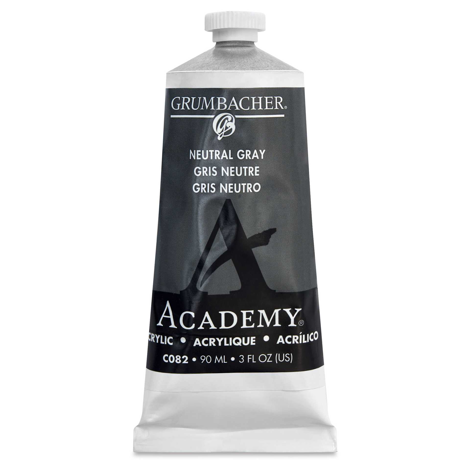 Grumbacher Academy Acrylic - Neutral Gray, 90 ml tube