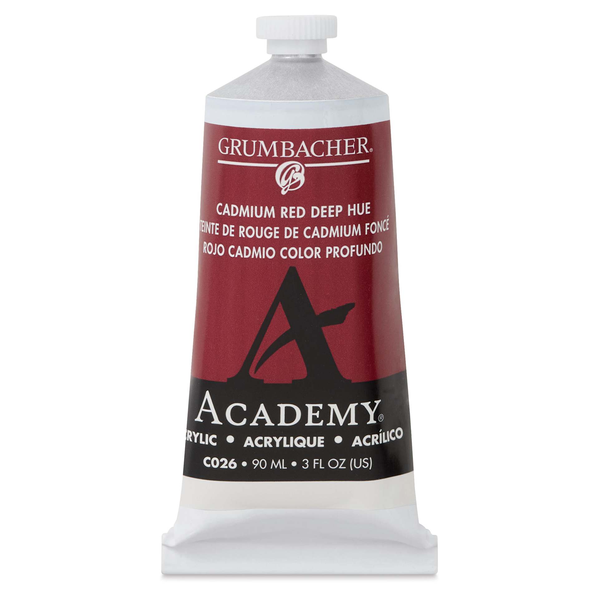 Grumbacher Academy Acrylic - Cadmium Red Deep Hue, 90 ml tube