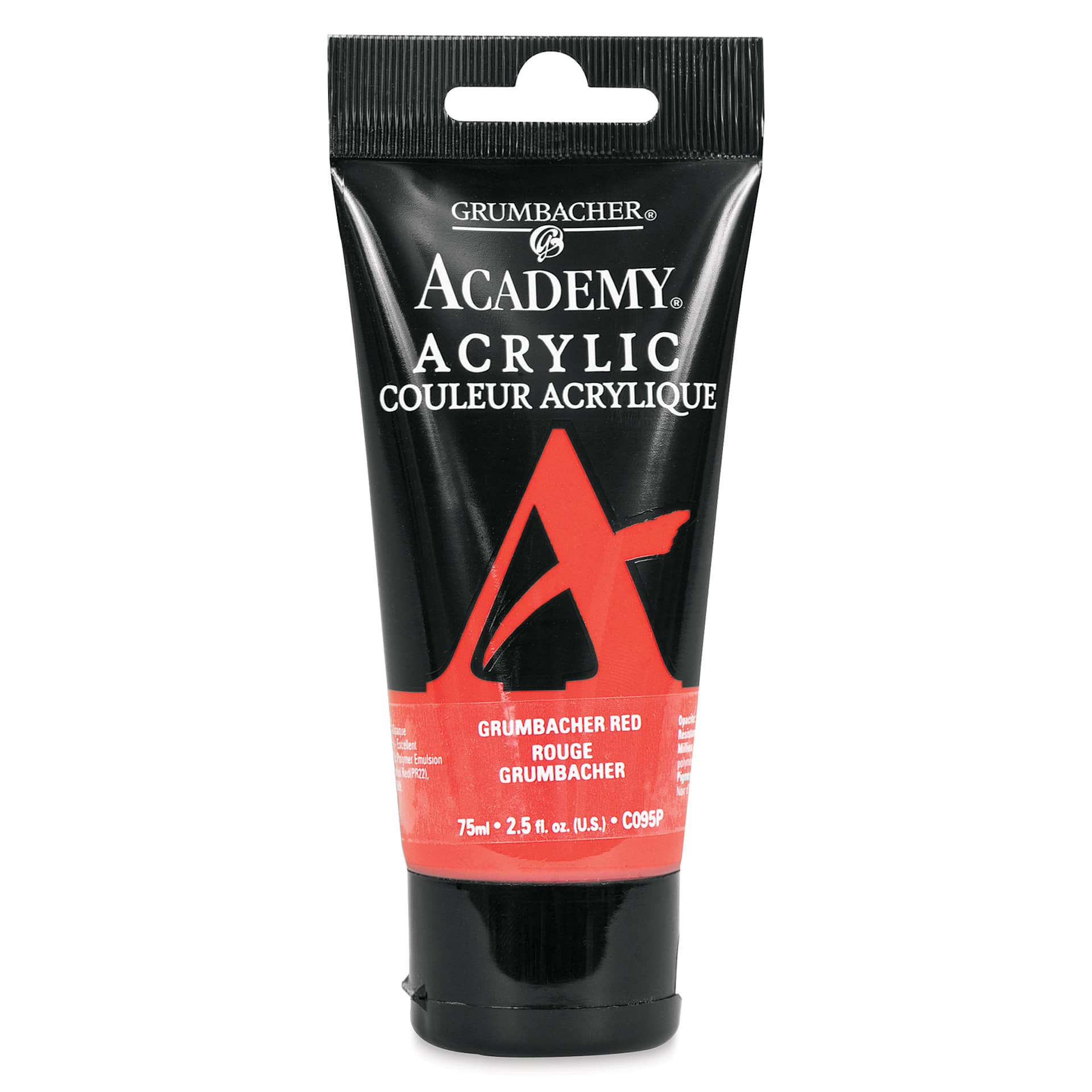 Grumbacher Academy Acrylic - Grumbacher Red, 75 ml tube