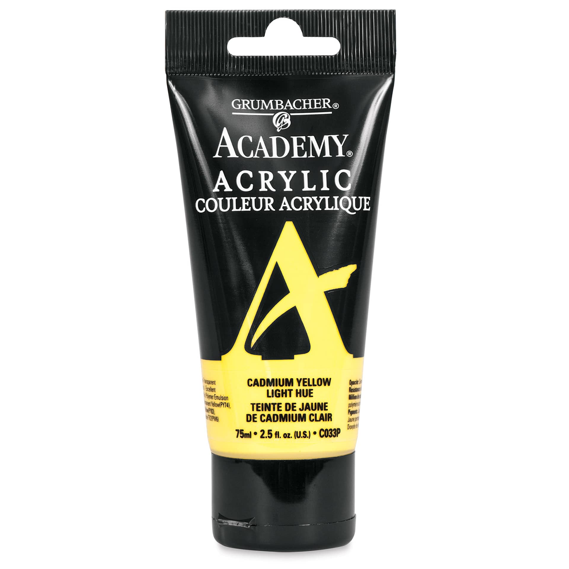 Grumbacher Academy Acrylic - Cadmium Yellow Light Hue, 75 ml tube