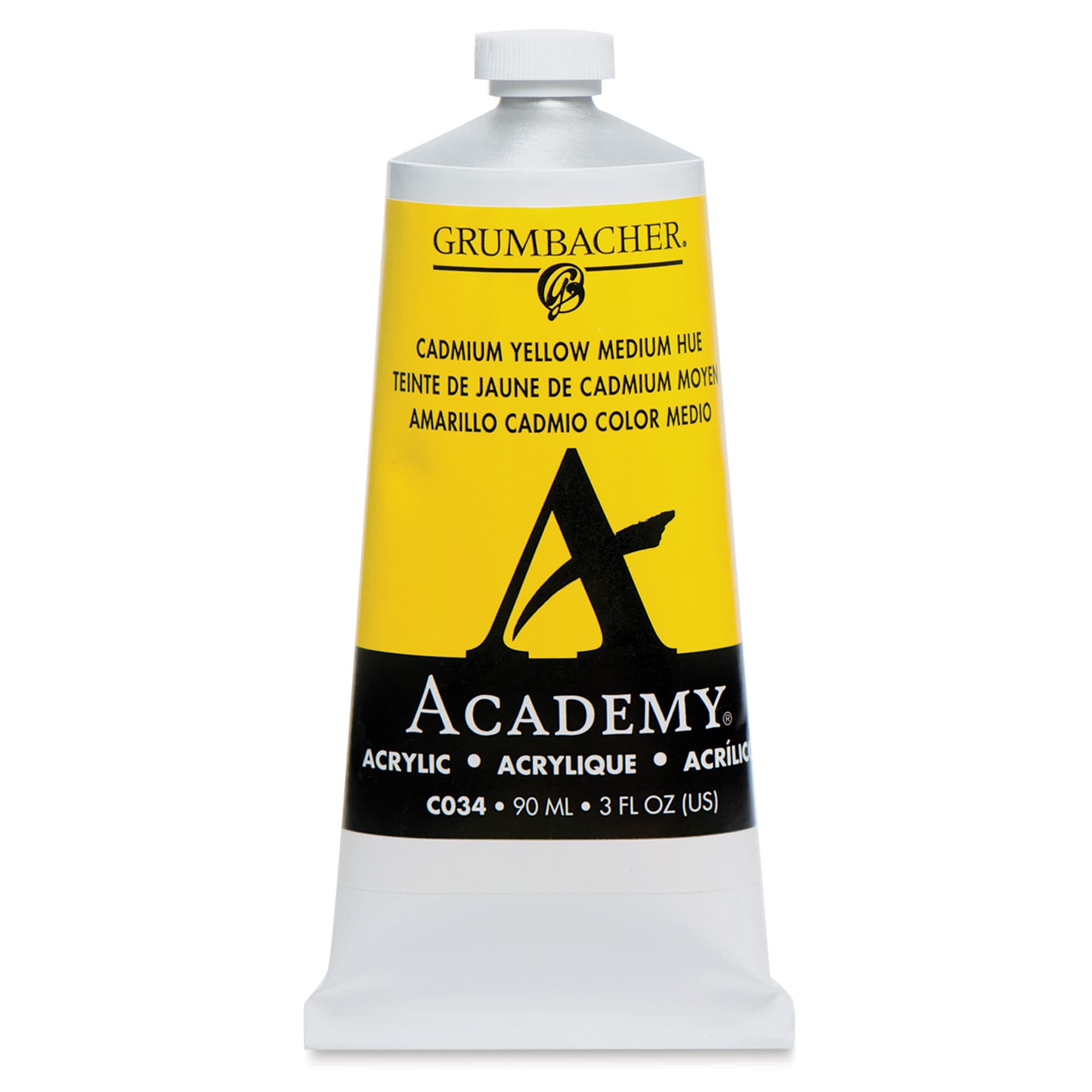 Grumbacher Academy Acrylic - Cadmium Yellow Medium Hue, 90 ml tube