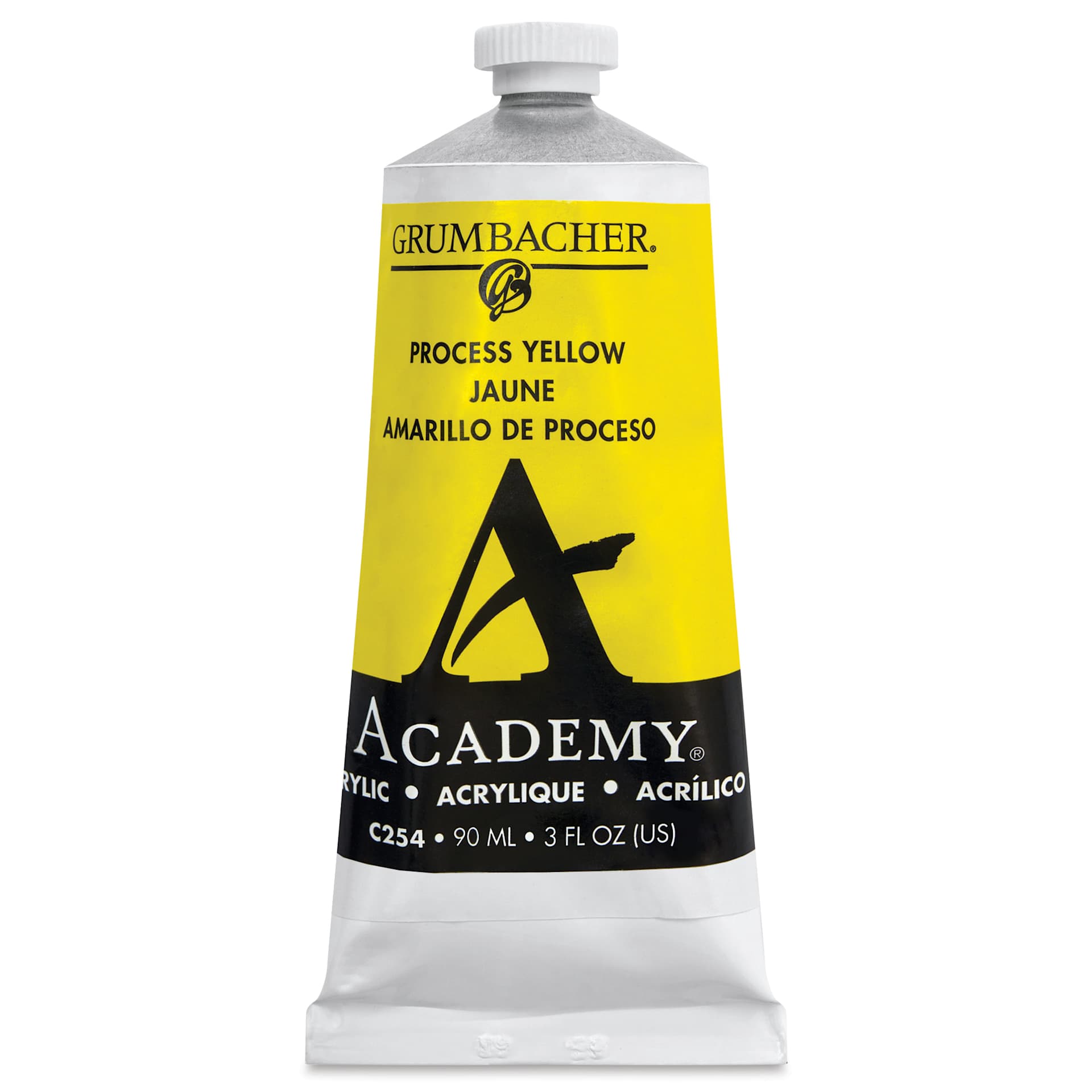 Grumbacher Academy Acrylic - Process Yellow, 90 ml tube