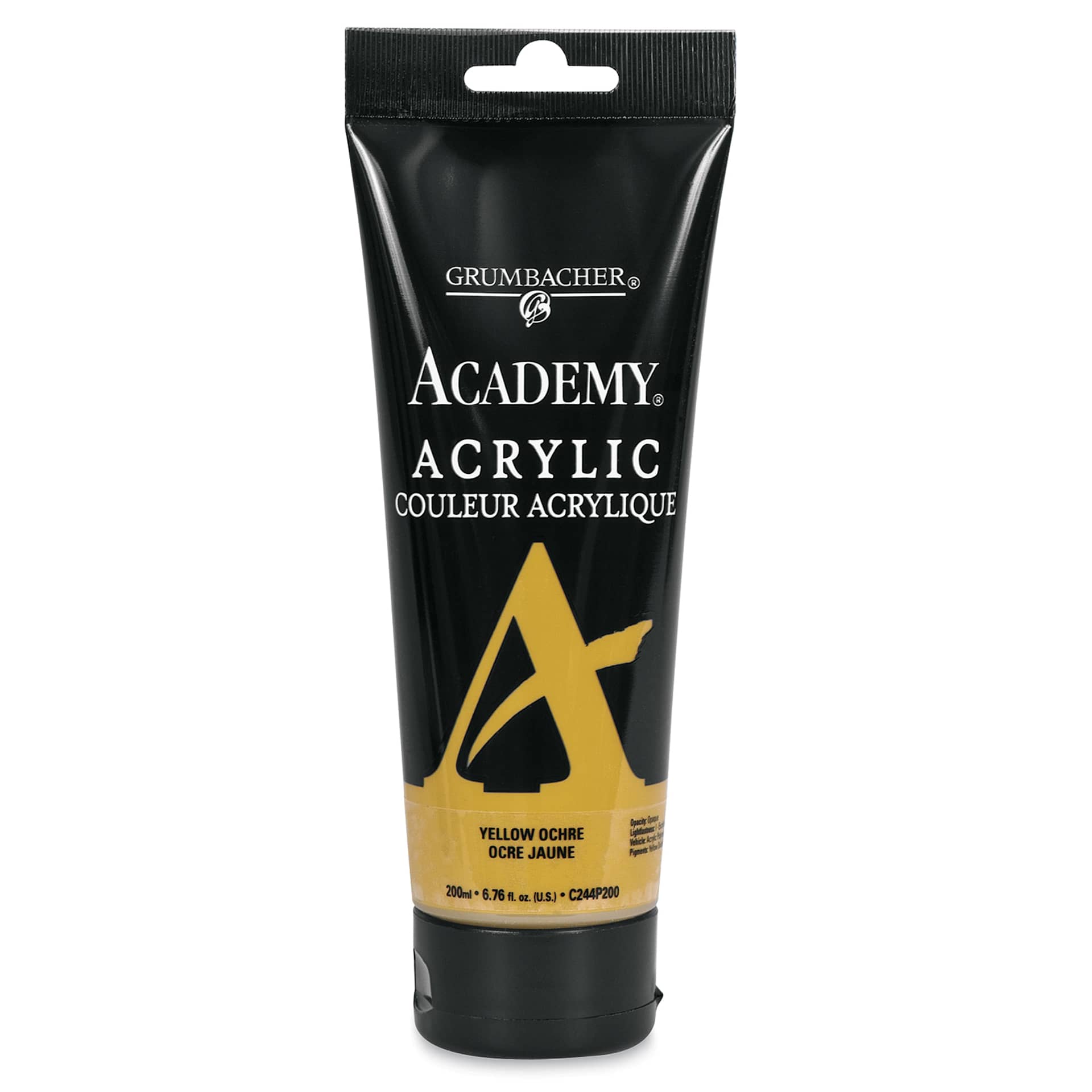 Grumbacher Academy Acrylic - Yellow Ochre, 200 ml tube