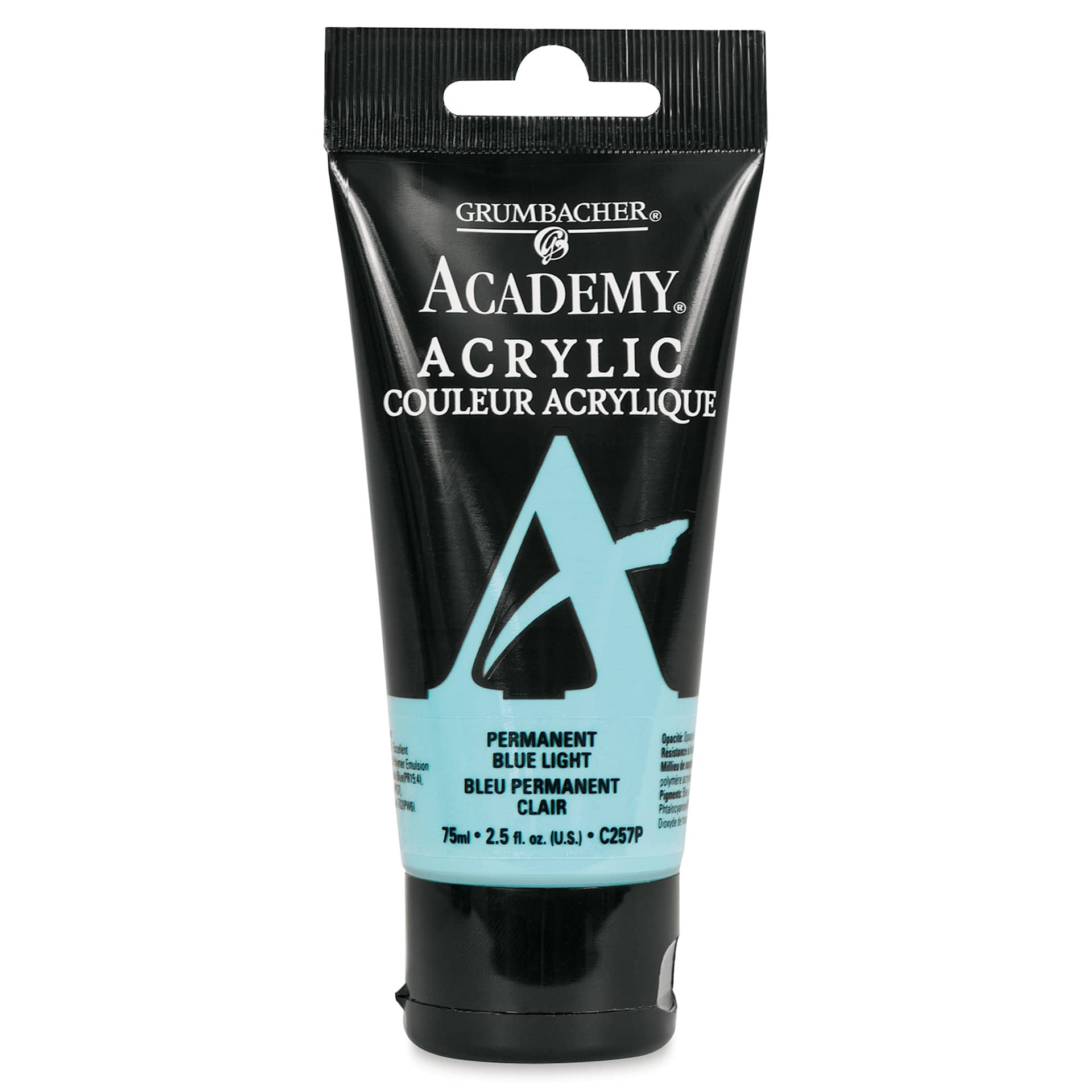 Grumbacher Academy Acrylic - Permanent Blue Light, 75 ml tube