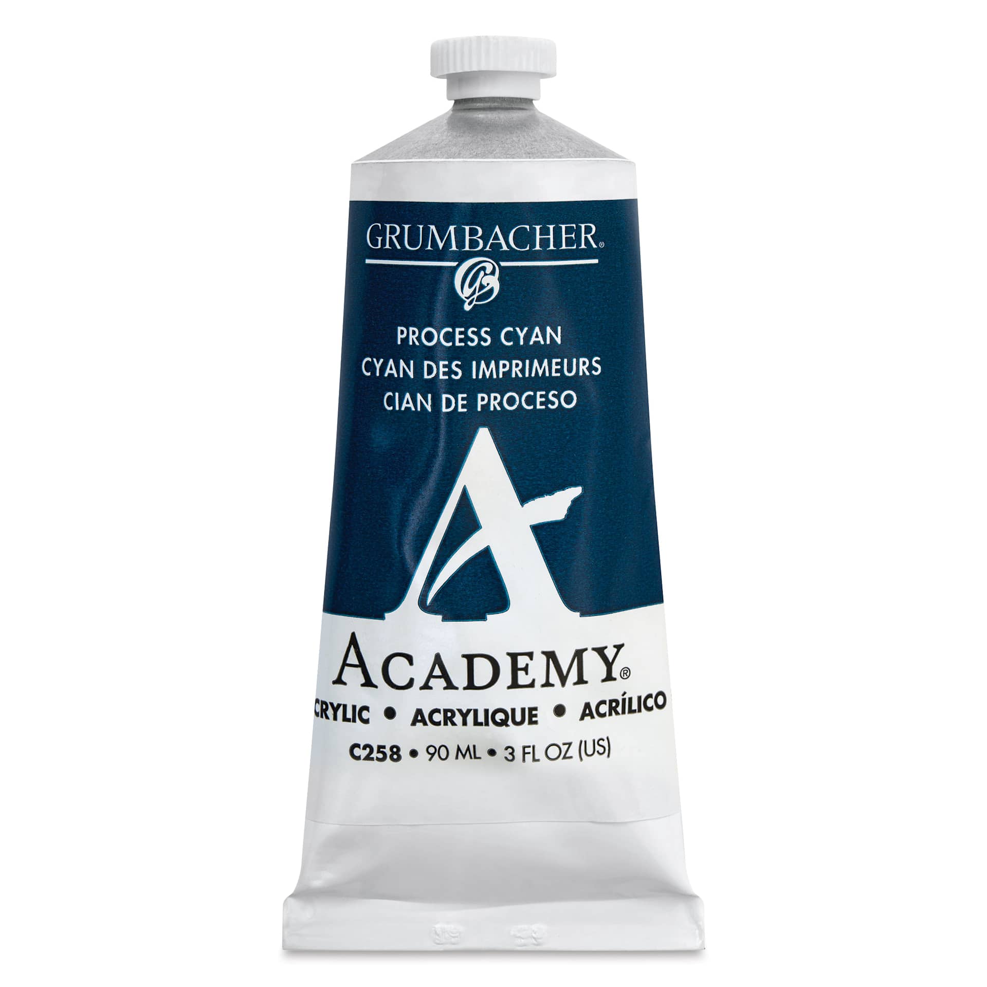 Grumbacher Academy Acrylic - Process Cyan, 90 ml tube