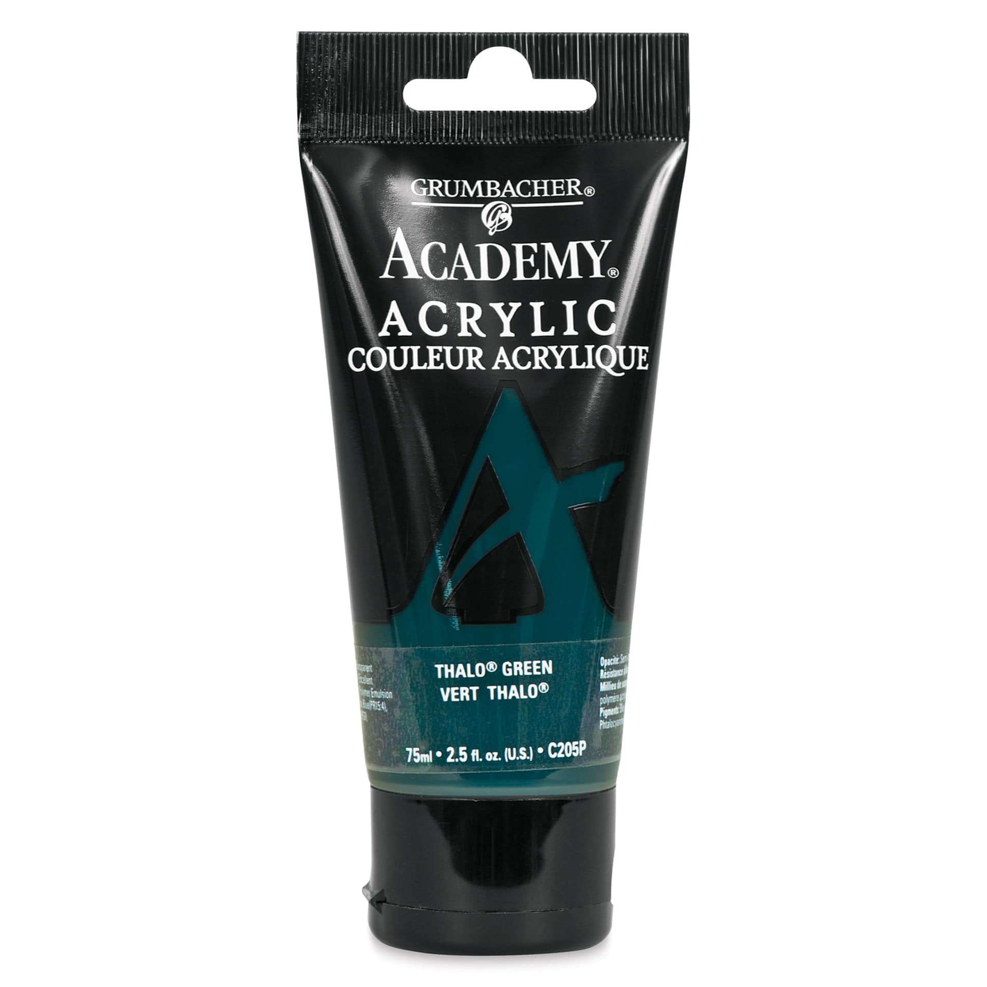 Grumbacher Academy Acrylic - Thalo Green (Blue Shade), 75 ml tube