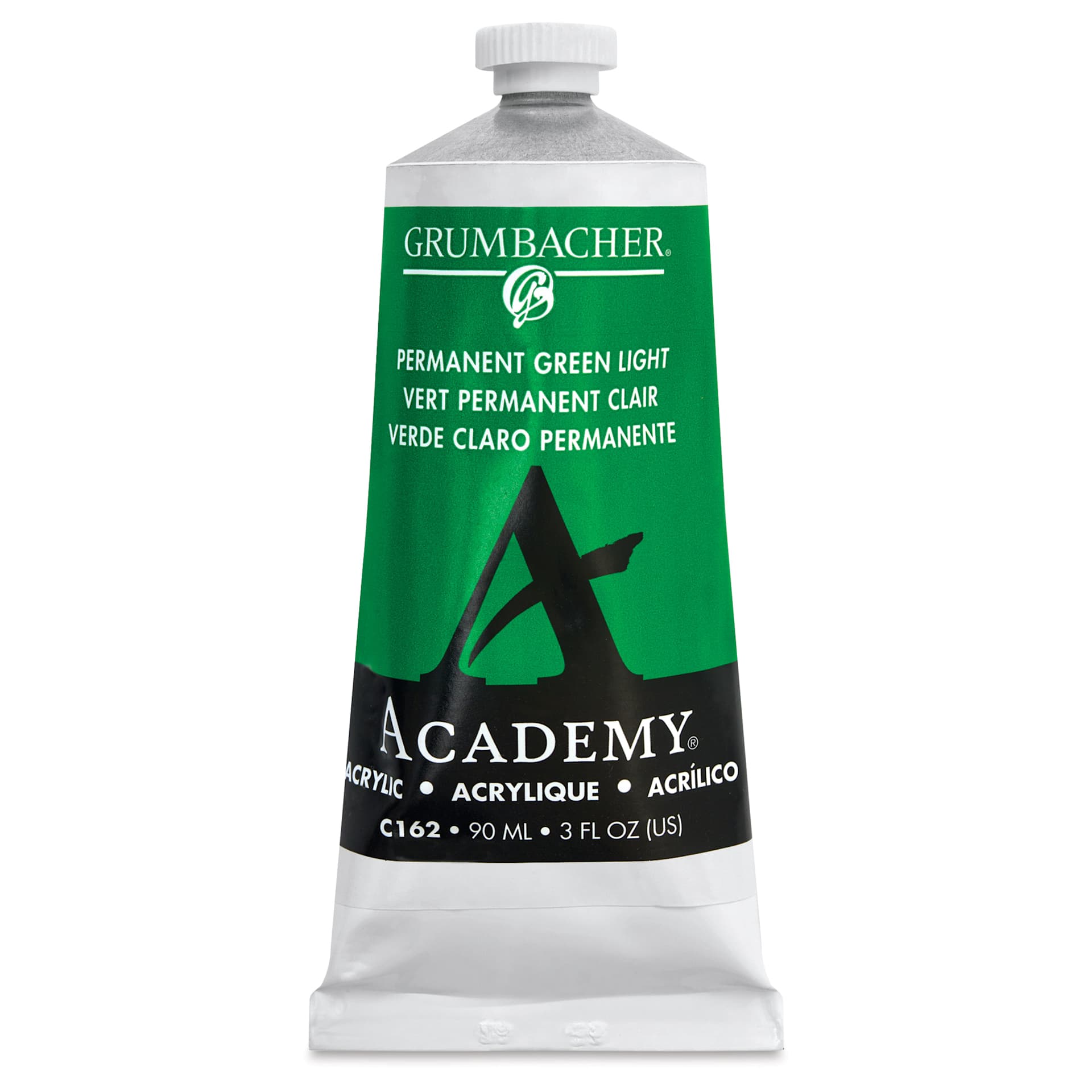 Grumbacher Academy Acrylic - Permanent Green Light, 90 ml tube