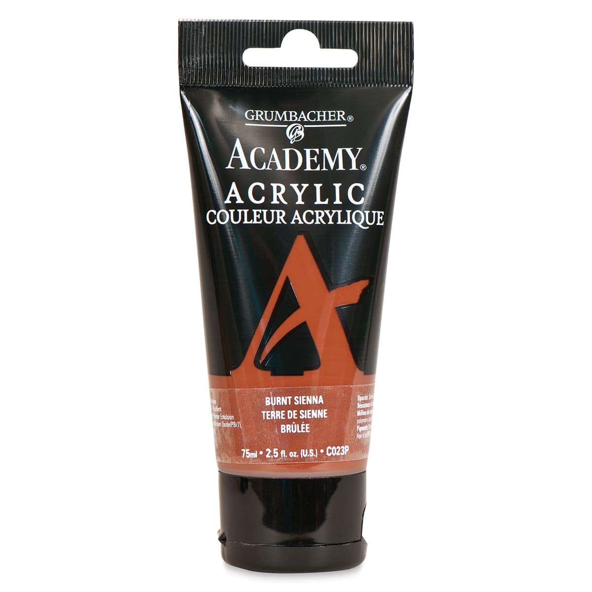 Grumbacher Academy Acrylic - Burnt Sienna, 75 ml tube
