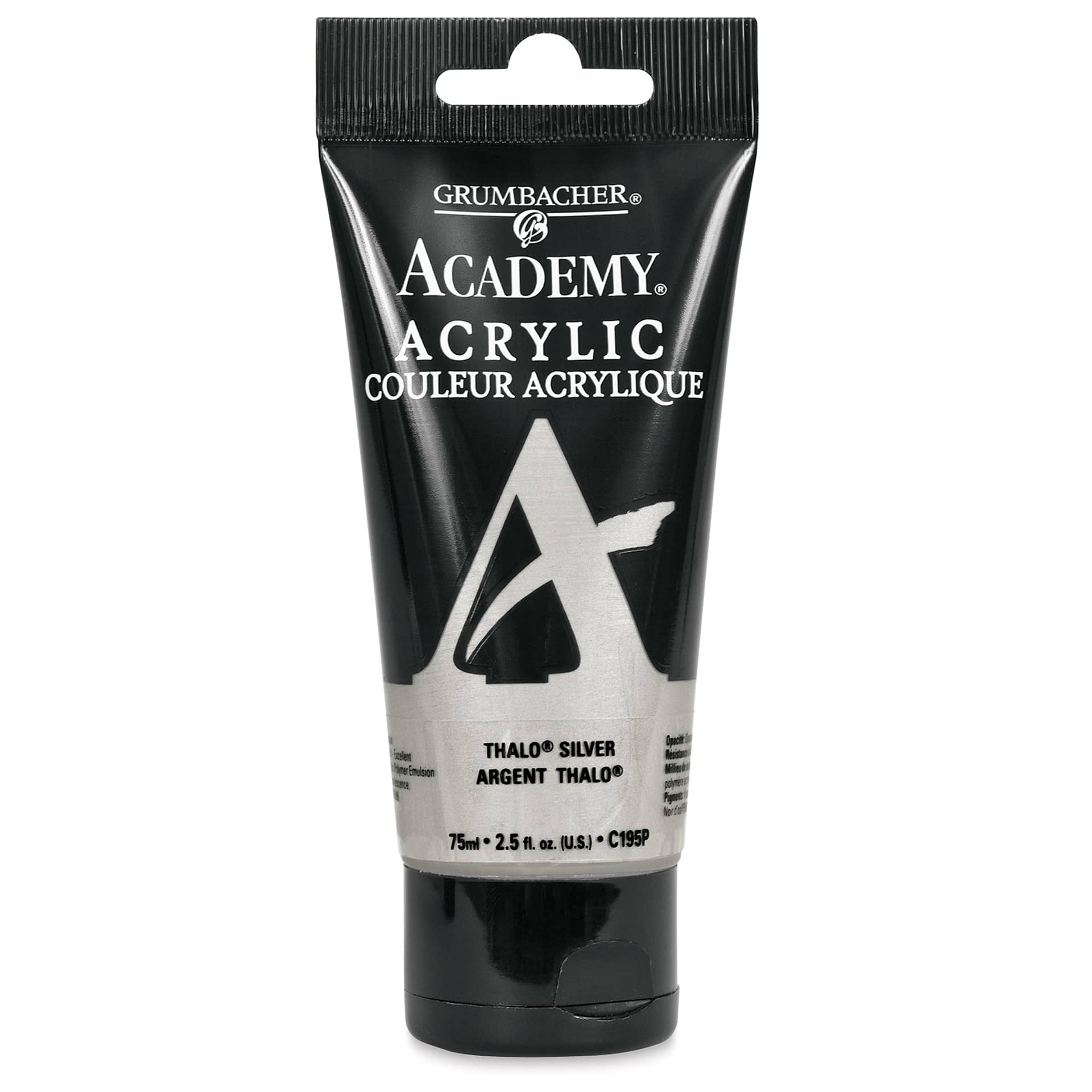 Grumbacher Academy Acrylic - Thalo Silver, 75 ml tube