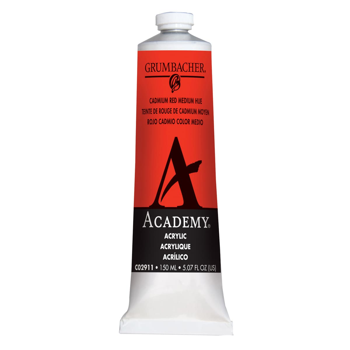 Grumbacher Academy Acrylic - Cadmium Red Medium Hue, 150 ml tube
