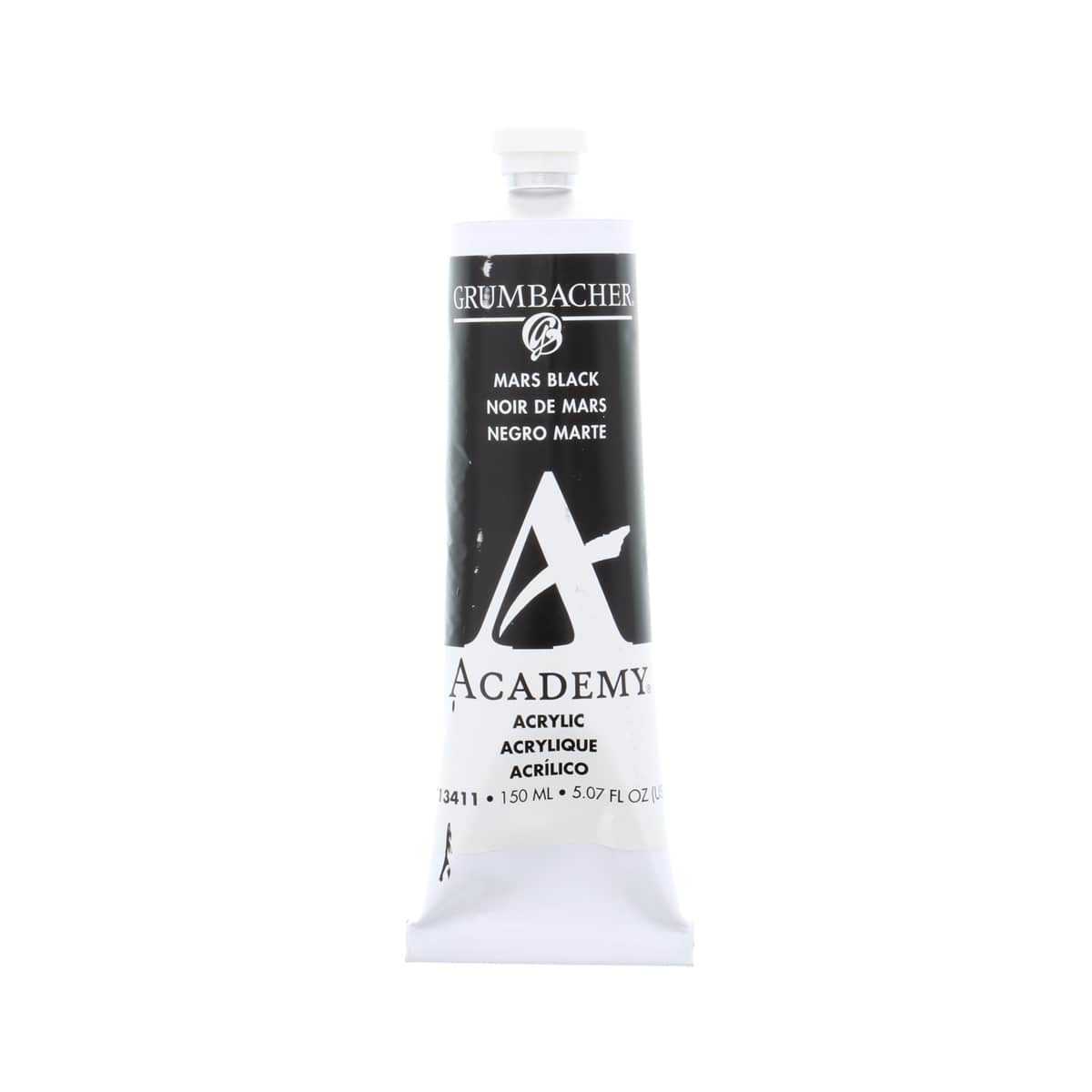 Grumbacher Academy Acrylic - Mars Black, 150 ml tube