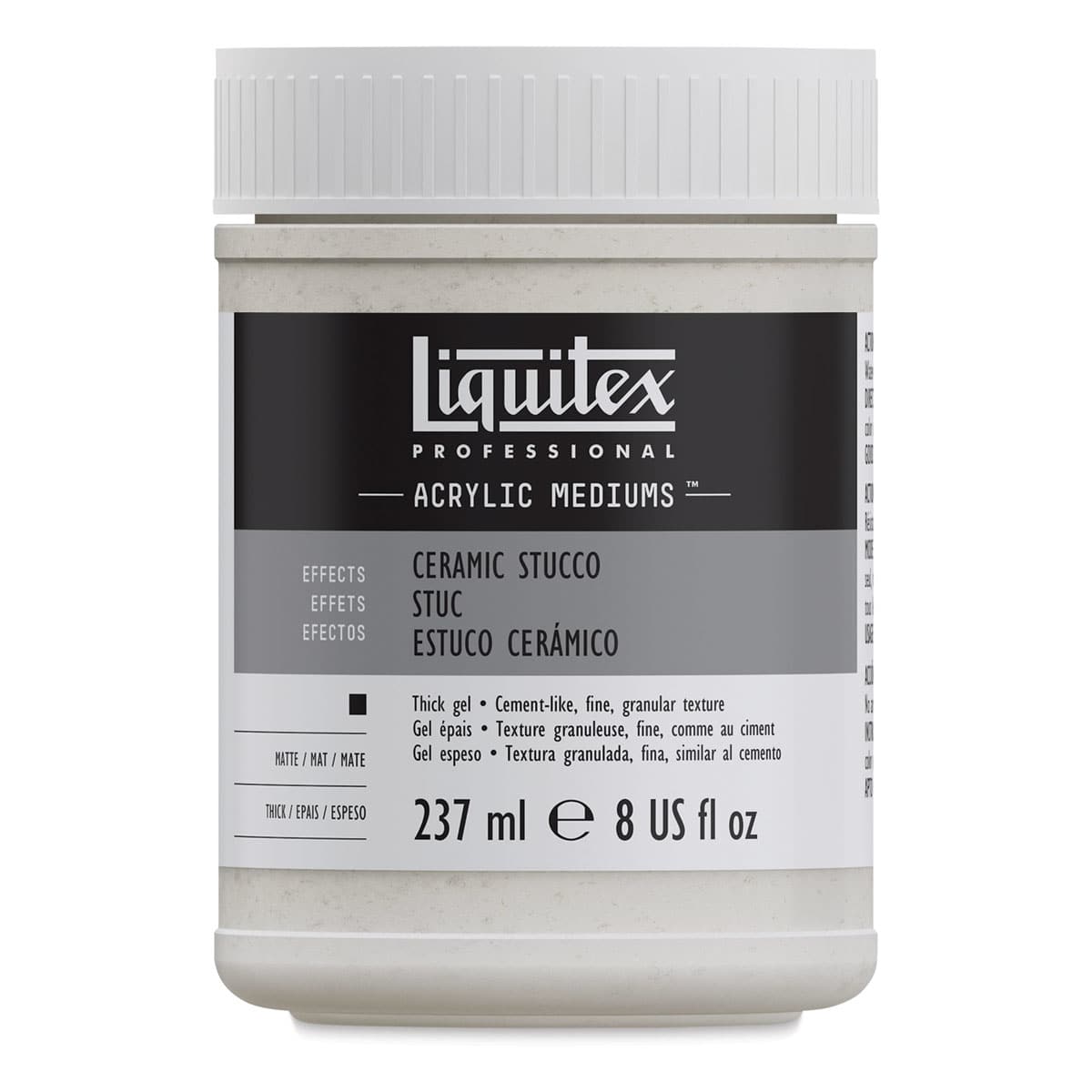Liquitex Effects Ceramic Stucco Medium, 8 oz jar