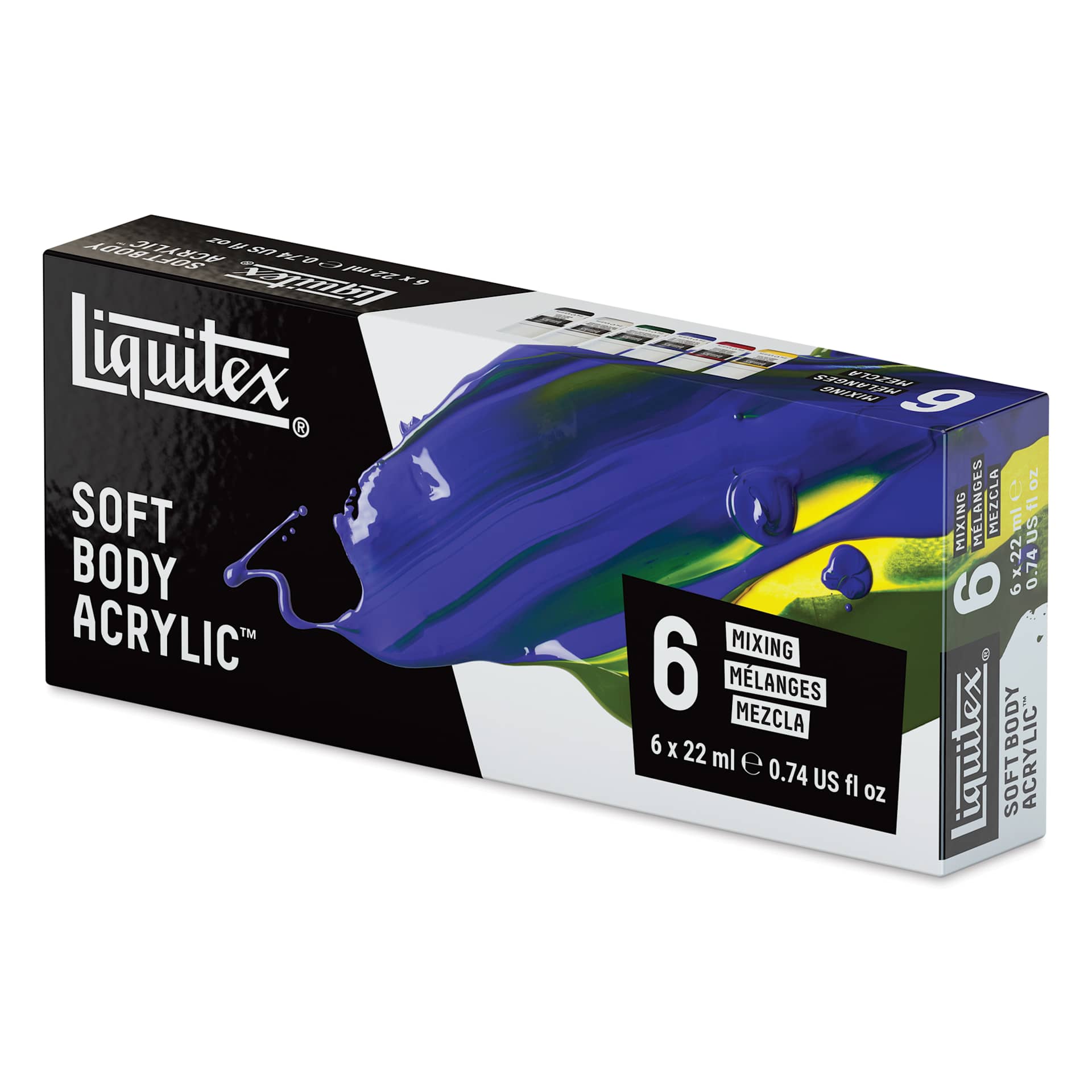 Liquitex Professional Soft Body Acrylics - Set of 6, Mixing Colors, 22 ml, packaging