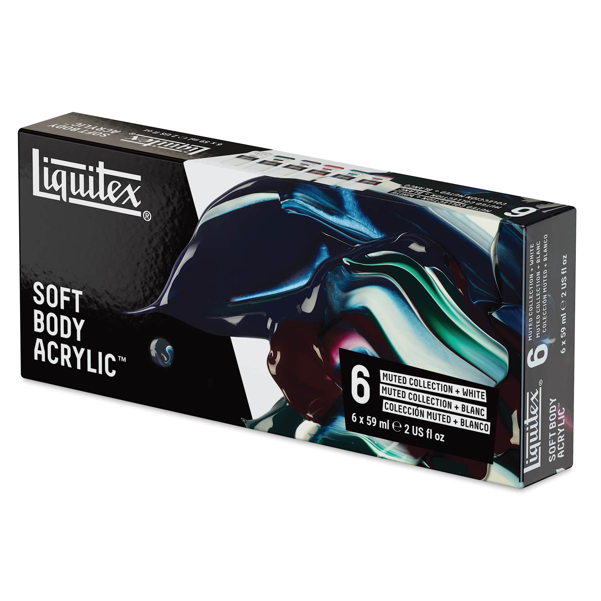 Liquitex Professional Soft Body Acrylics - Set of 6, Muted Colors, 59 ml, packaging