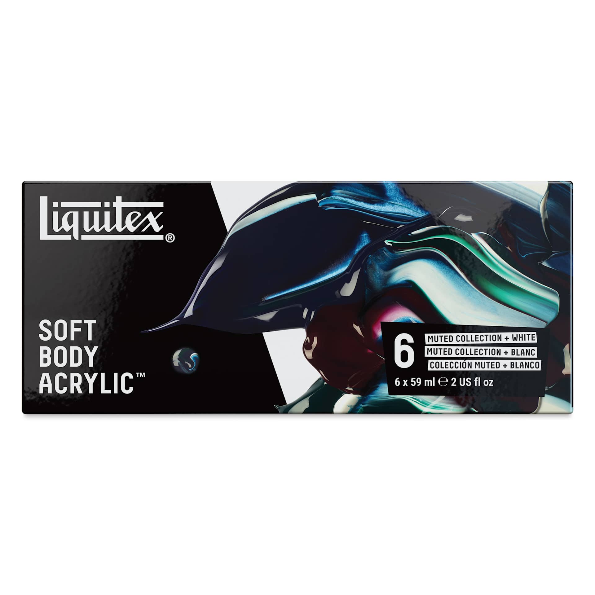 Liquitex Professional Soft Body Acrylics - Set of 6, Muted Colors, 59 ml, front of packaging