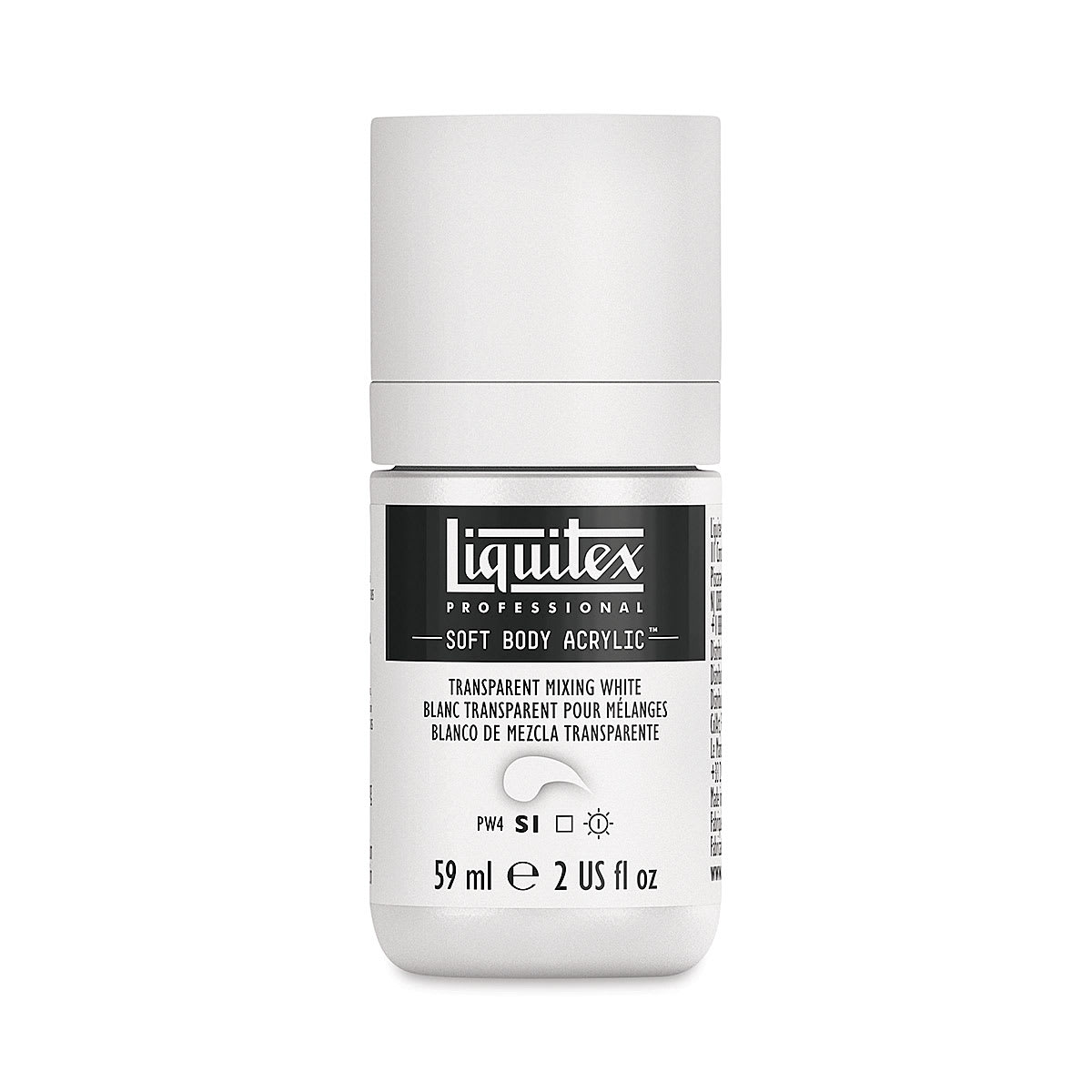 Liquitex Soft Body Artist Acrylics - Transparent Mixing White, 59 ml bottle