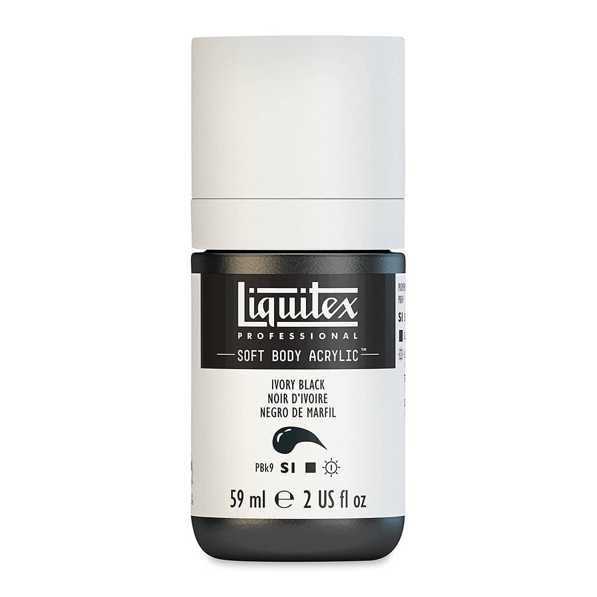 Liquitex Soft Body Artist Acrylics - Ivory Black, 59 ml bottle